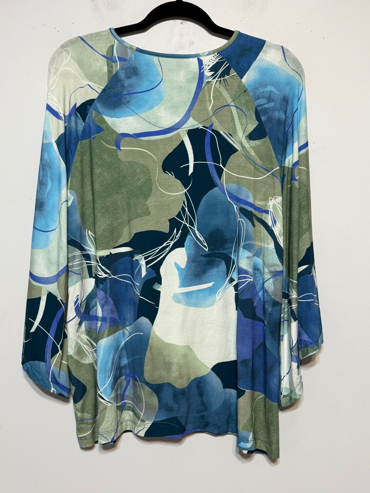 Chico’s Size 3 Abstract Art Tunic Womens XL Artsy Resortcore Gallery Girl Chic