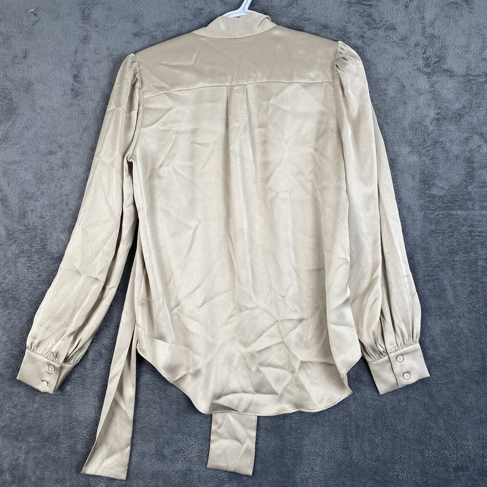 Mare Mare anthropology satin Tie Back size Xs Champagne blouse Old Money