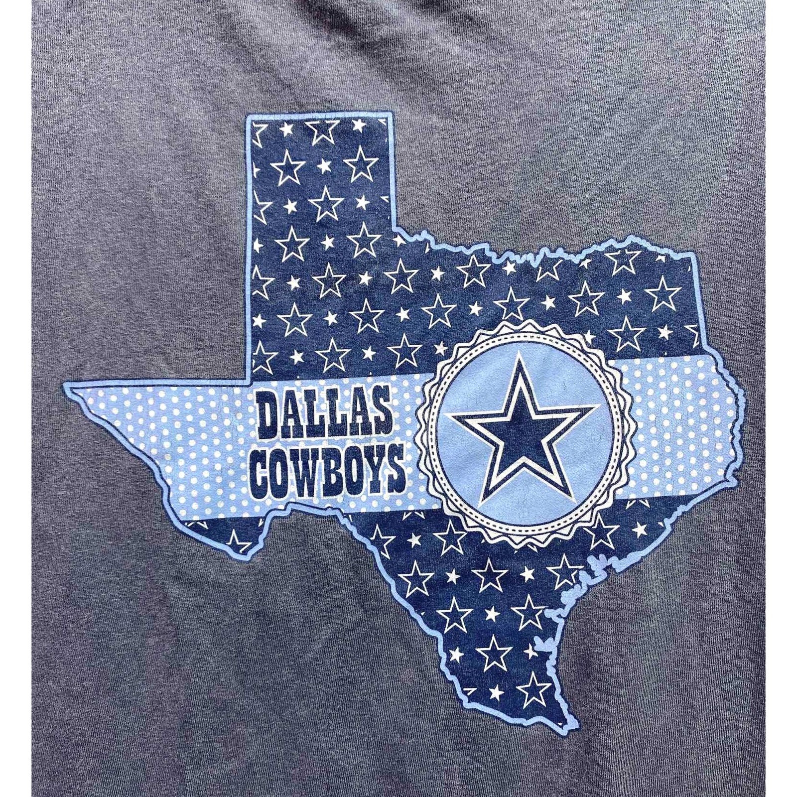 Dallas Cowboys Shirt Womens Large Steel Blue Texas Star Country Streetwear