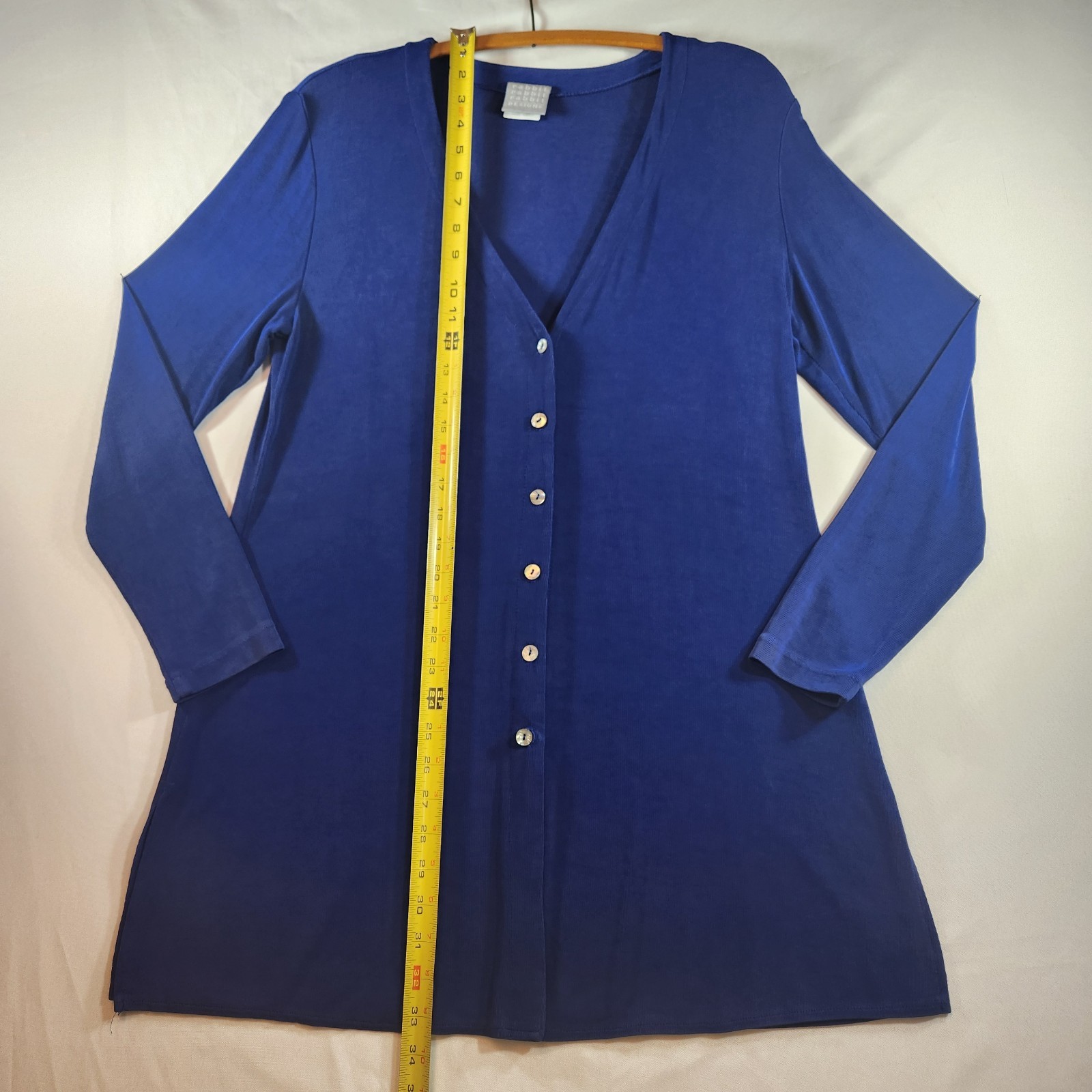 Rabbit Rabbit Rabbit Tunic Blouse Shirt Size 10M Blue Button Long Sleeve