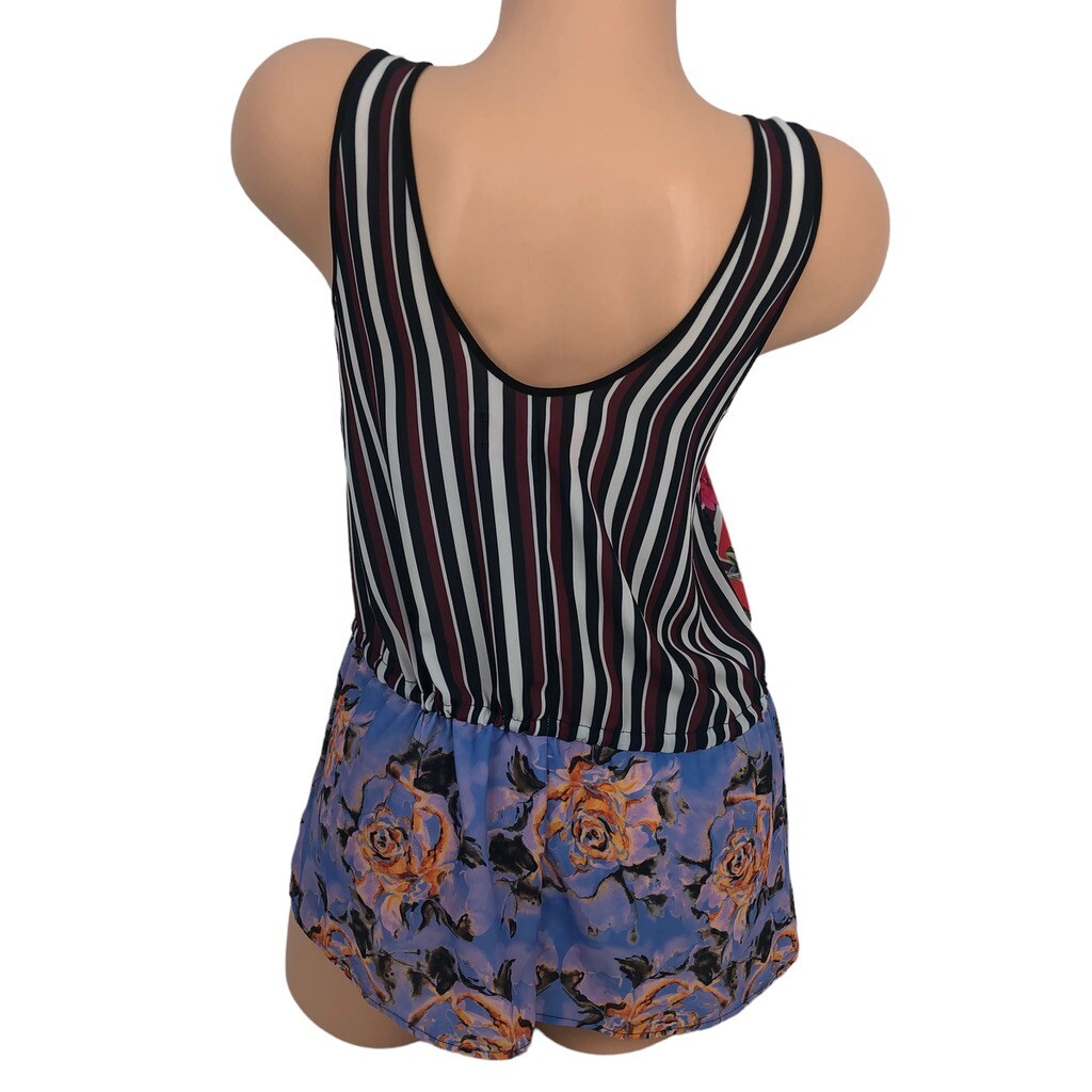 Clover Canyon Multicolor Floral Printed Tunic Tank Top Sleeveless Artsy Blouse S