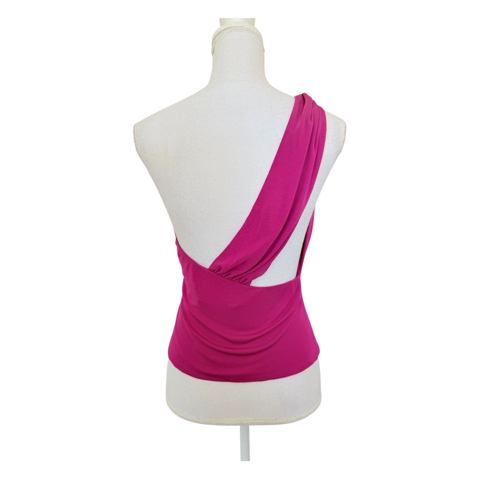 Yigal Azrouel Pink One Shoulder Cutout Draped Top Jersey Size 3 US 6 8 Medium M