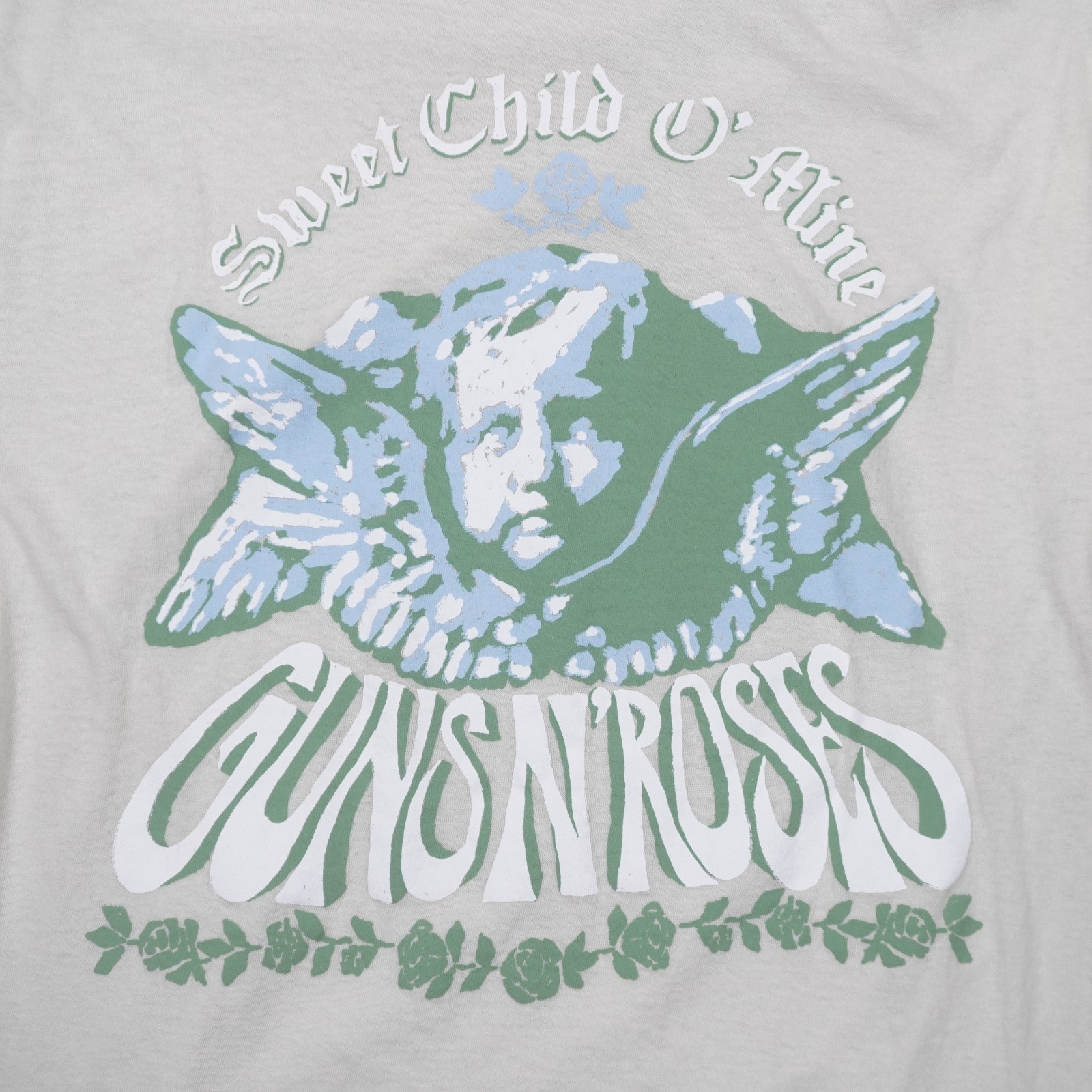 Guns N’ Roses Sweet Child O’ Mine T Shirt Cherub Womens Medium Beige Labeled XL