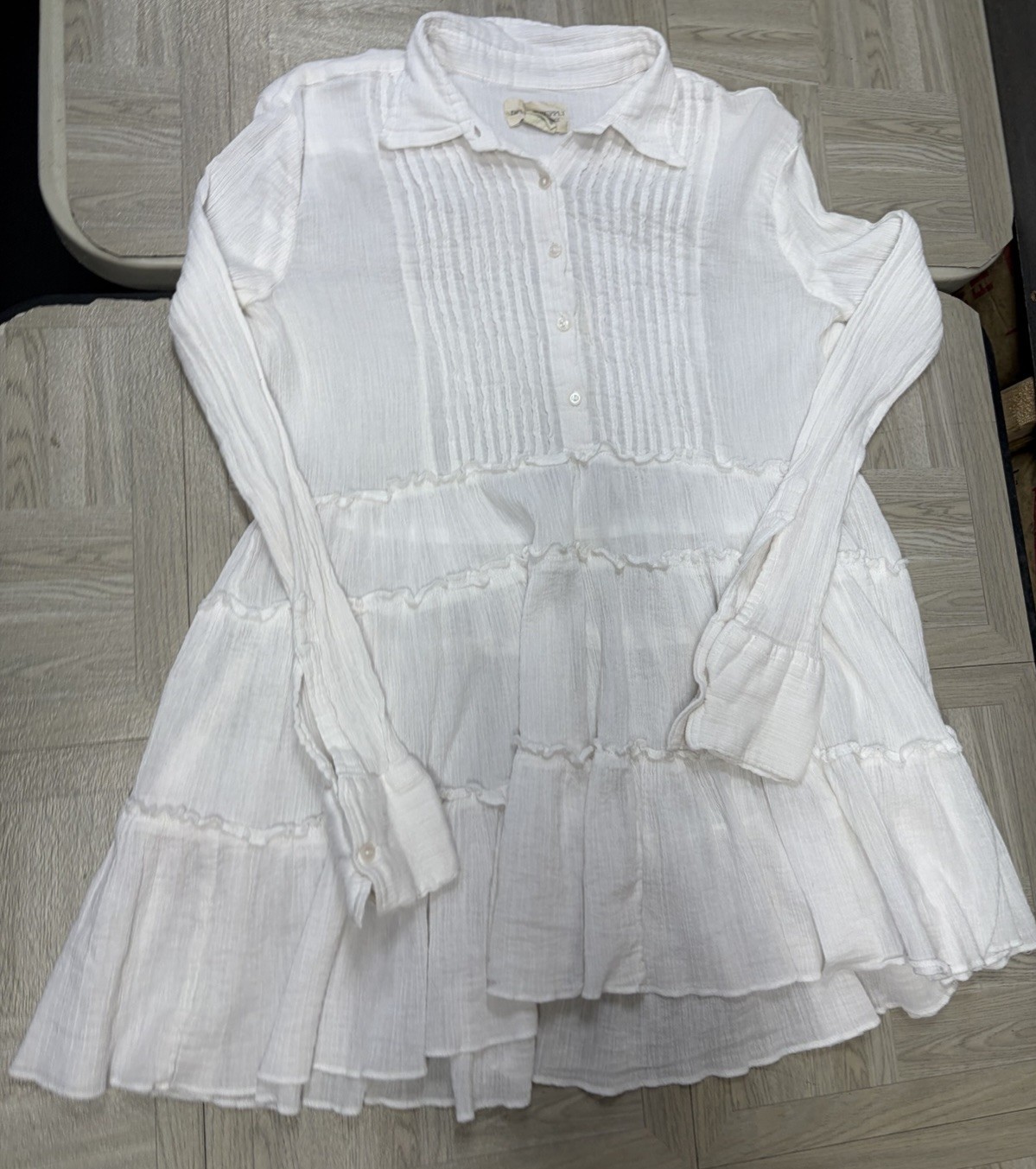 Denim & Supply Ralph Lauren Boho Crochet Blouse Top Large Tunic Mini Dress