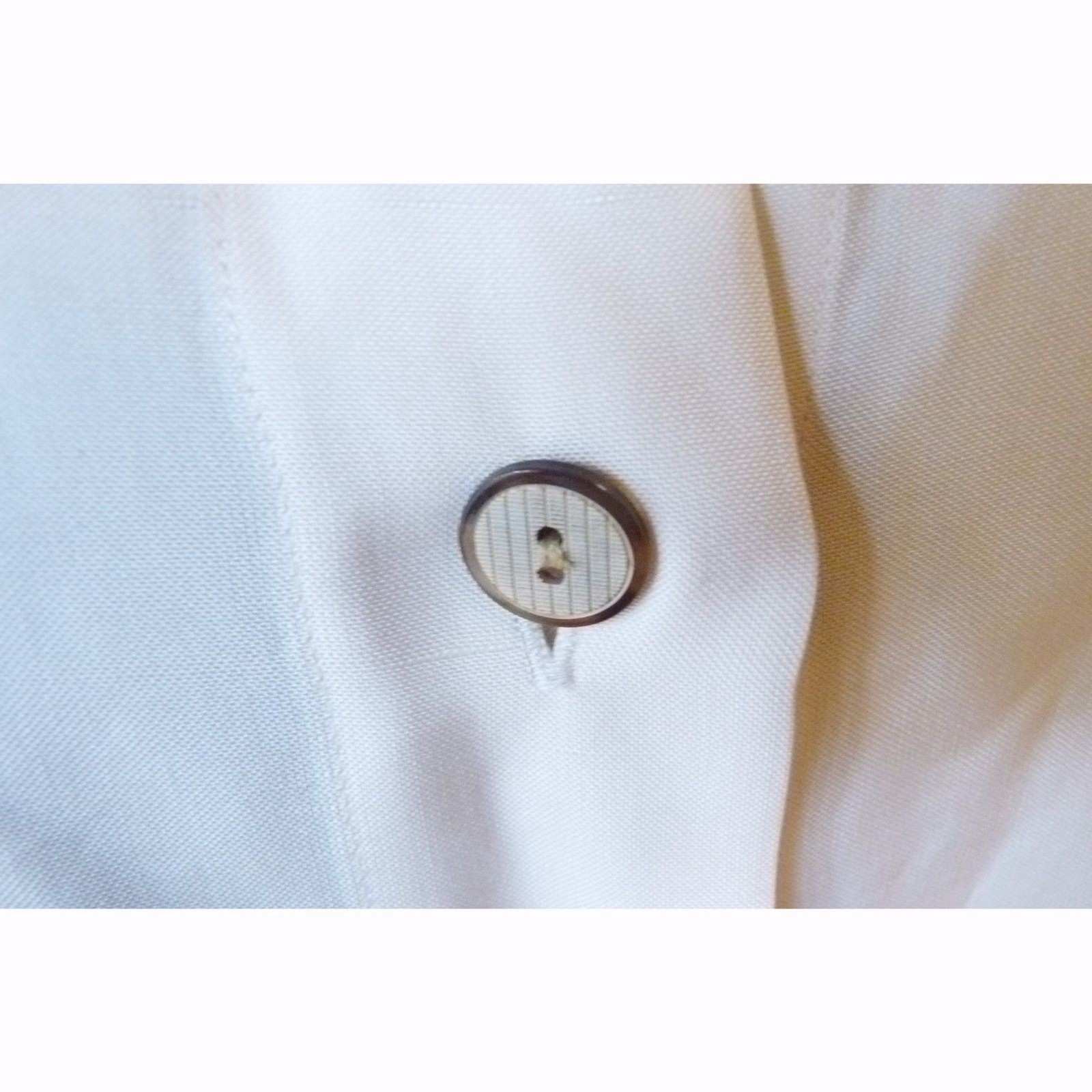 Linda Allard Ellen Tracy Cream 100% Silk Minimalist Tab Collar Tunic Shirt 12 L
