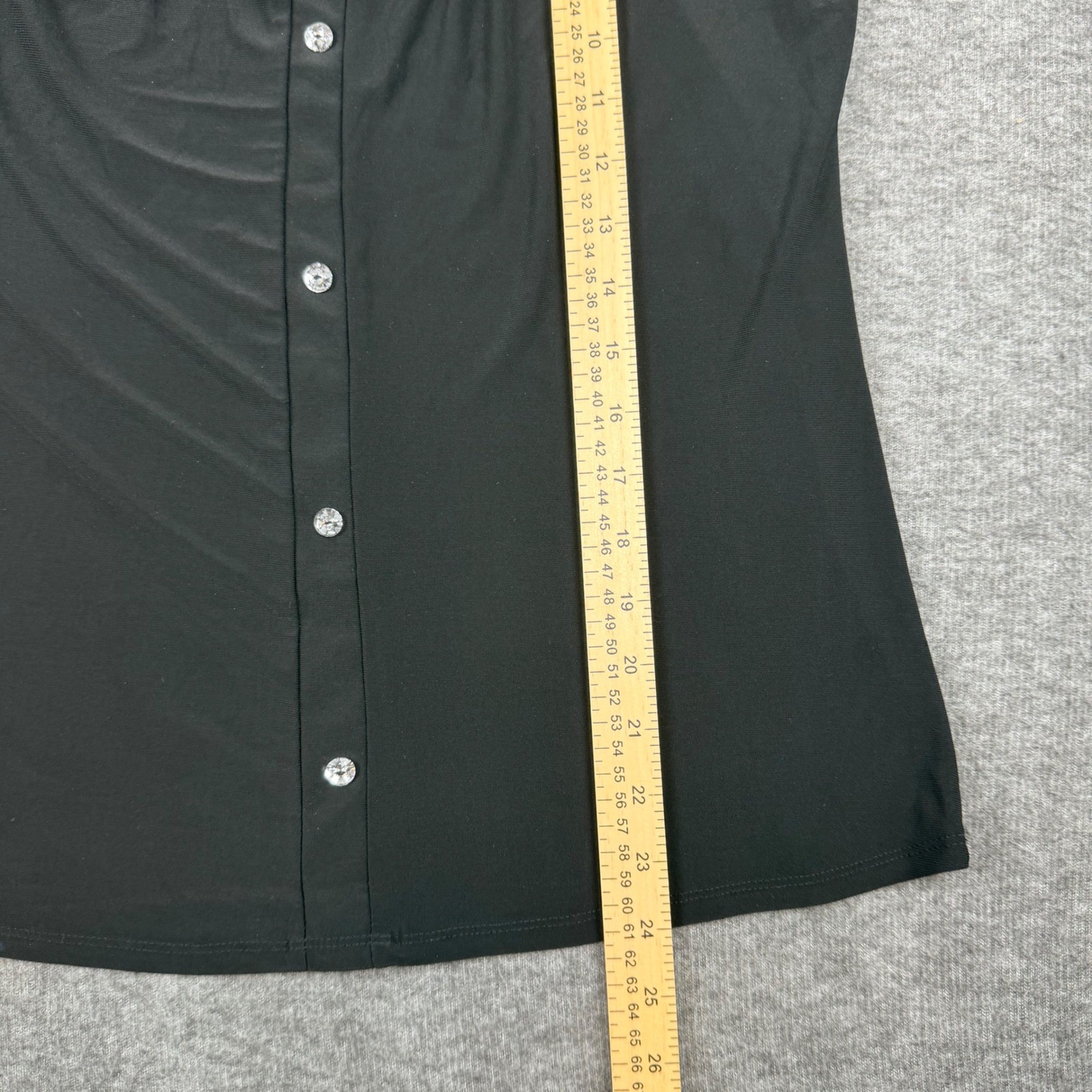 Adele & May Sleeveless Top Womens Size S Black Polka Dot Sheer Yoke Button Front