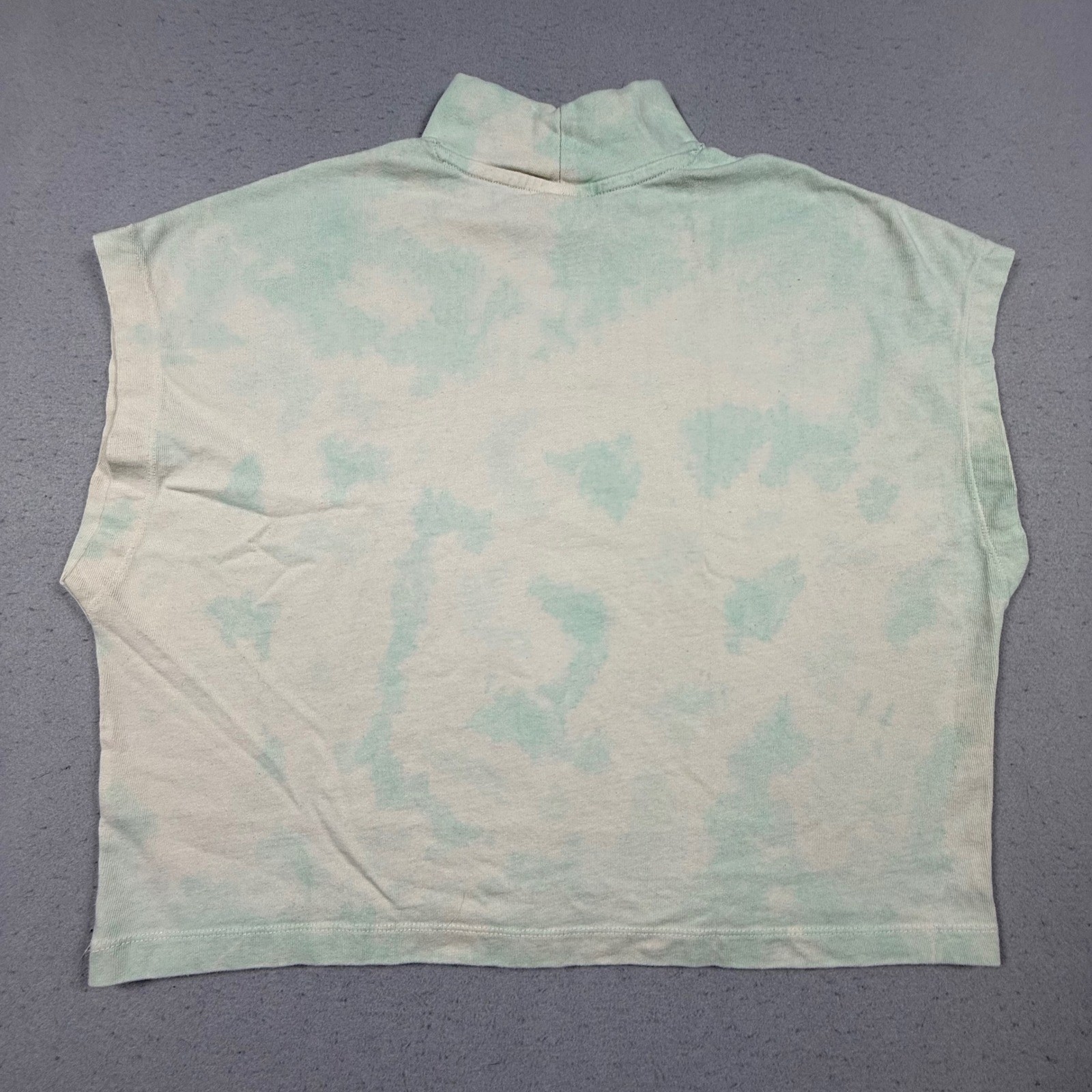 Nike Womens Tie Dye Mock Neck Sleeveless Crop Top Mint Green Cream S