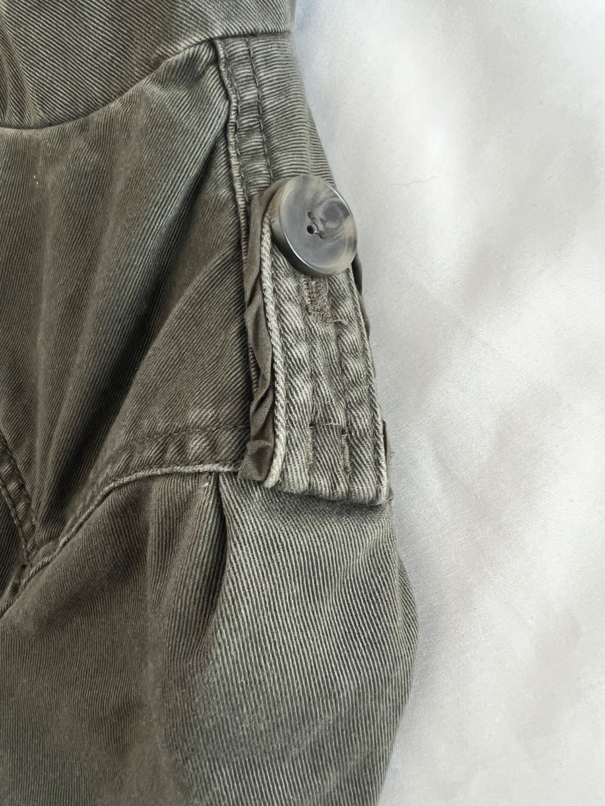 Ann Taylor Army Green Fitted Jacket/Top Button Down Long Sleeve Pockets XS