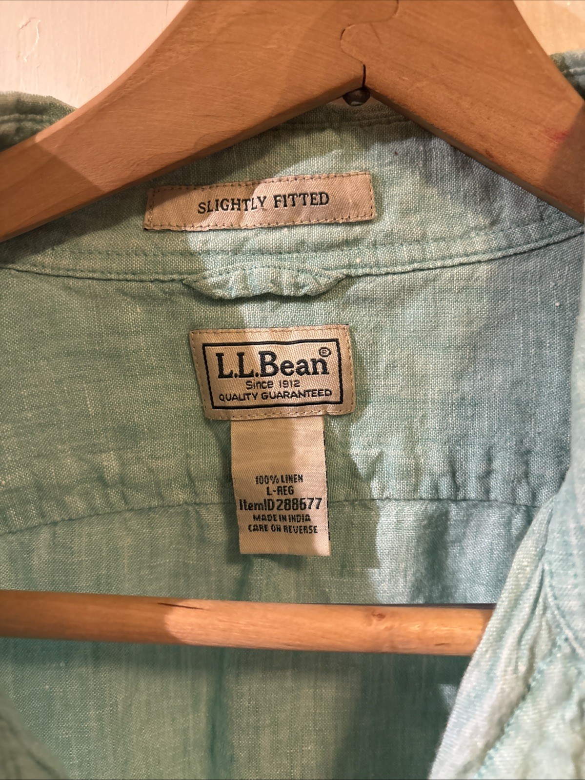 L.L. Bean Women’s Aqua Marine Linen Button Up Shirt ID 288677 Size L