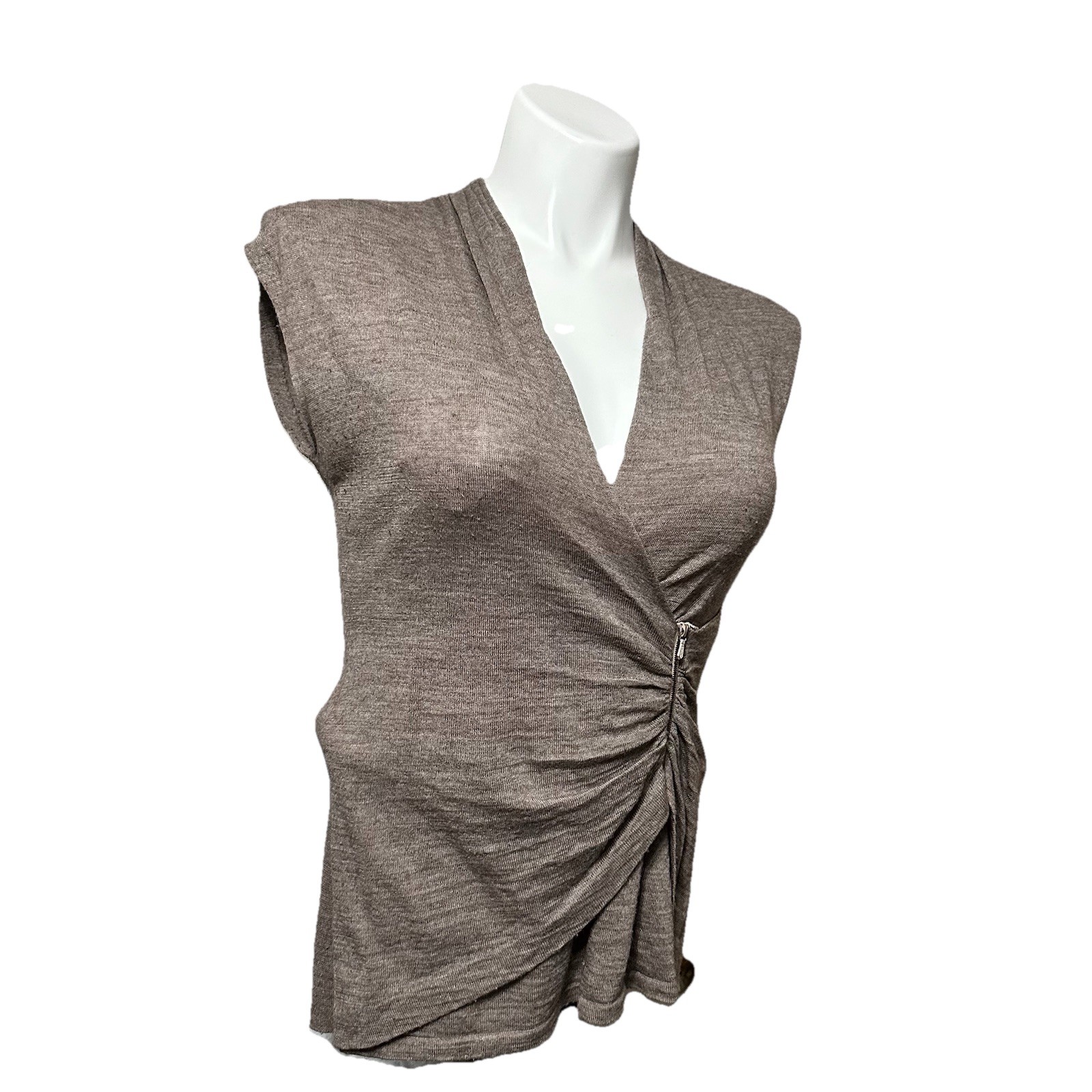 Classiques Entier Women’s Large Shirt Brown Short Sleeve Top Sweater