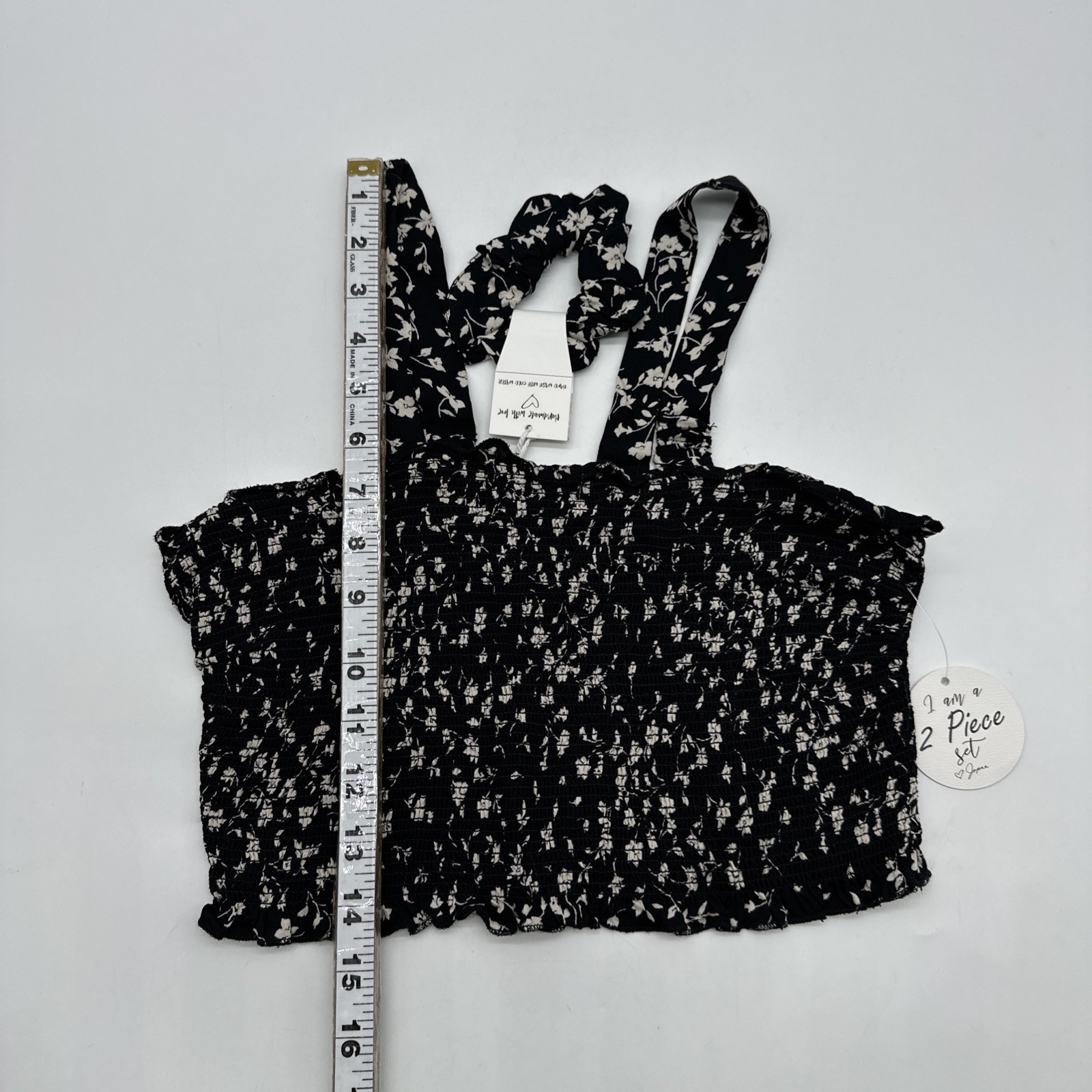 Japna Top Women S Black Floral 2 Pcs Set NWT .#36763
