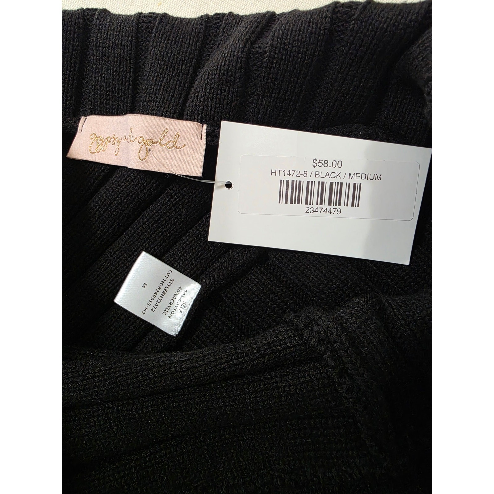 NWT GYPSY AND GOLD One-Shoulder Sweater-Knit V-Hem Top