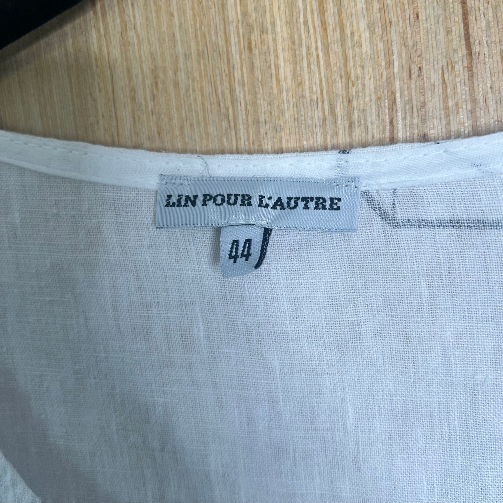 Lin Pour L’Autre 100% Linen Lagenlook Floral Print Tunic Top Layering Size 44 L