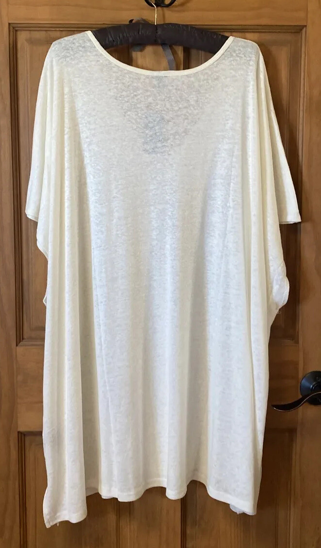 TORRID TEE SHIRT V NECK TEE BLOUSE SHIRT LINEN BLEND TOP 6 6X 6XL 30 NEW