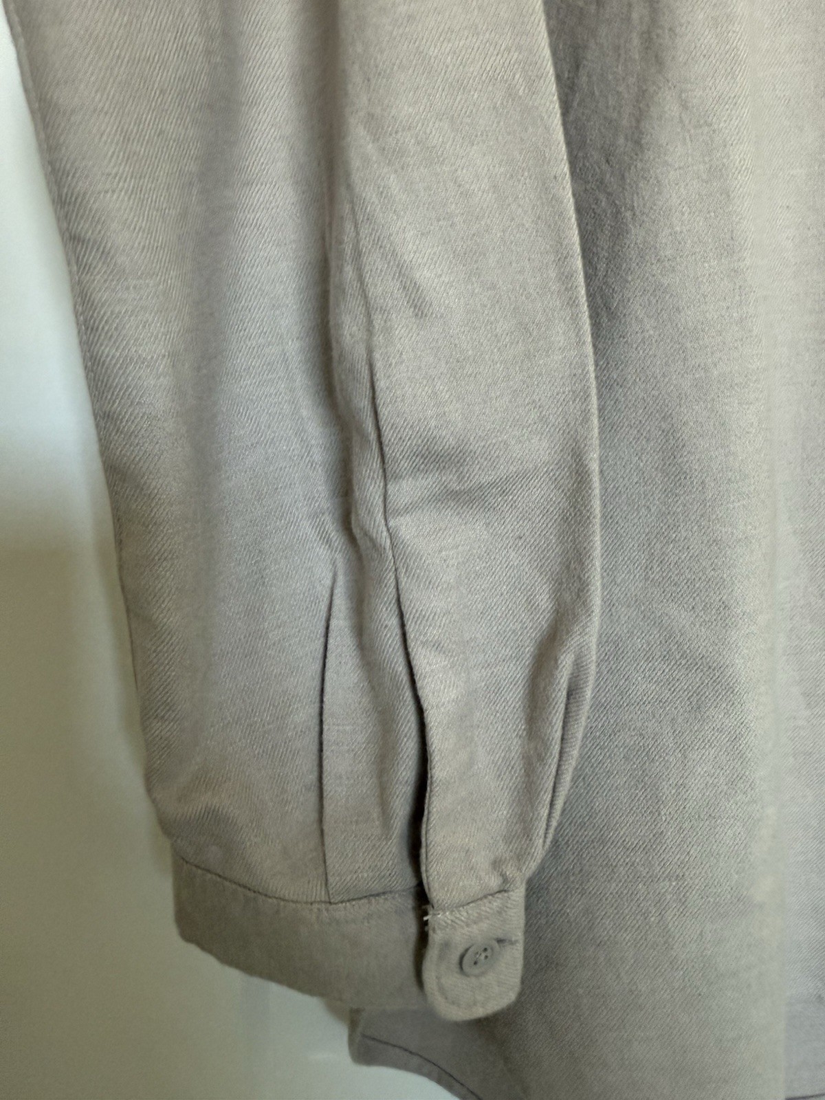 NWT MUJI WOMENS DOUBLE-BRUSHED FLANNEL BLOUSE BEIGE TOP 100% COTTON MEDIUM MED M