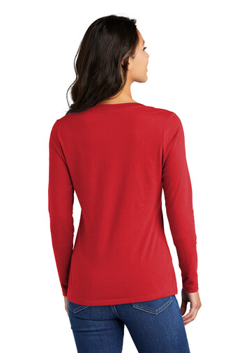 Port & Company LPC450VLS Womens Long Sleeve Fan Favorite V Neck Stylish T-Shirt
