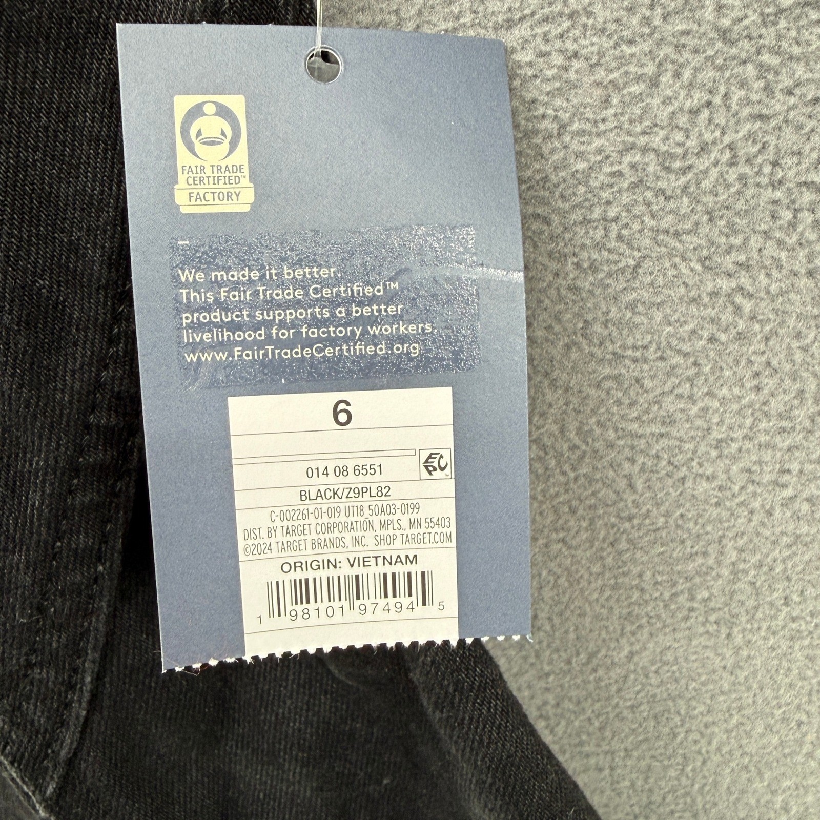 Universal Thread Black Denim Corset Style Tank Top Zip Front Women’s Size 6