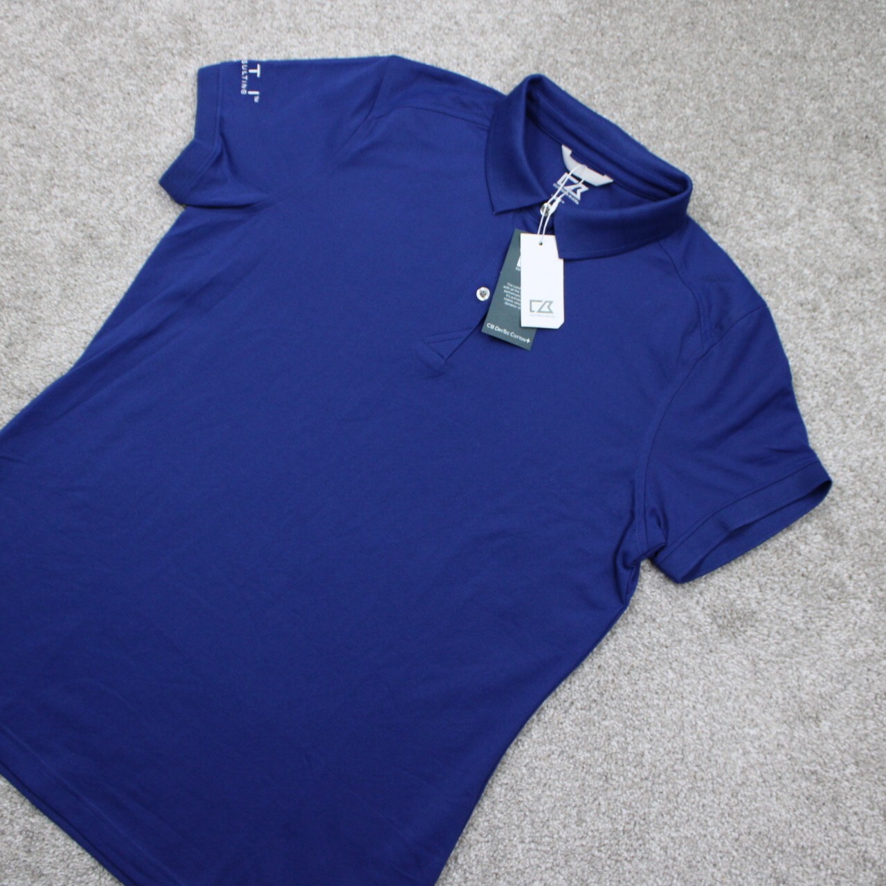Cutter & Buck Polo Shirt NWT Womens XL Blue CB DryTec Cotton+ S/S Pullover