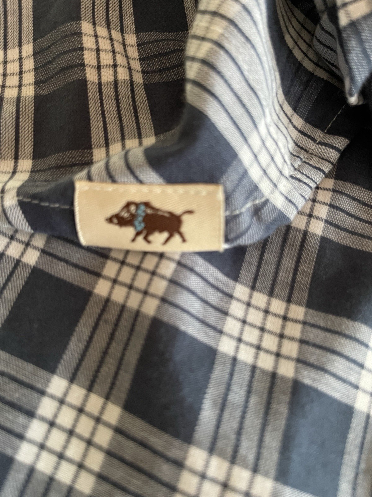 Western Aloha Palaka Pearl Snap Shirt Blue Plaid LS Pockets Rodeo Ladies Small