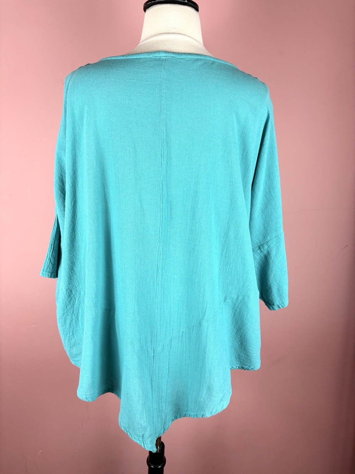 Oh My Gauze Tunic Top Boho Beach Lagenlook Travel Turquoise OS Fits 1X 2X 3X