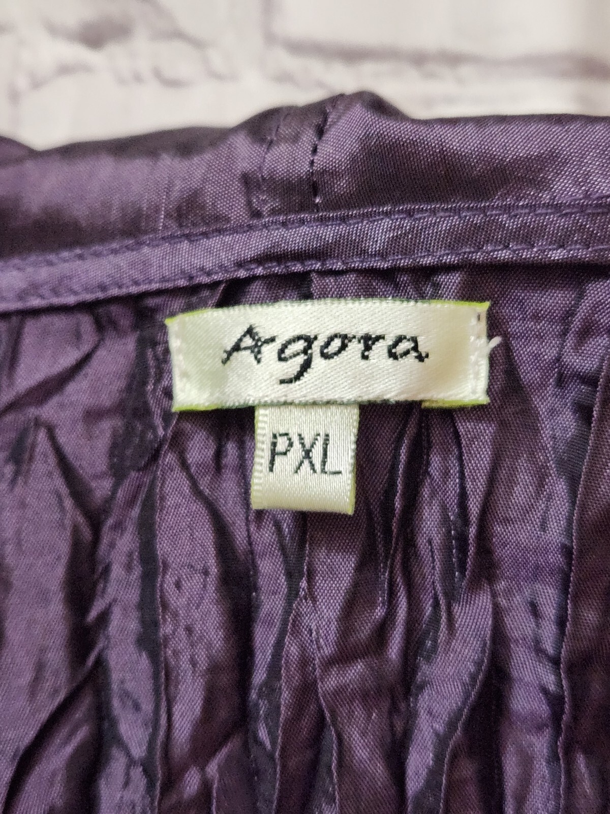 Vintage Y2K Agora Purple Crinkle Frill Fairy Whimsygoth Blouse Size P XL
