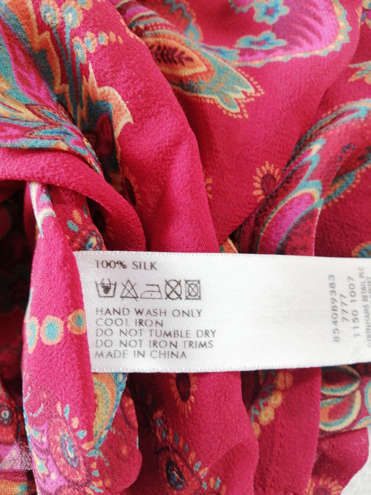 Butterfly by Matthew Williamson Kaftan Tunic 100% Silk Paisley Floral Boho M