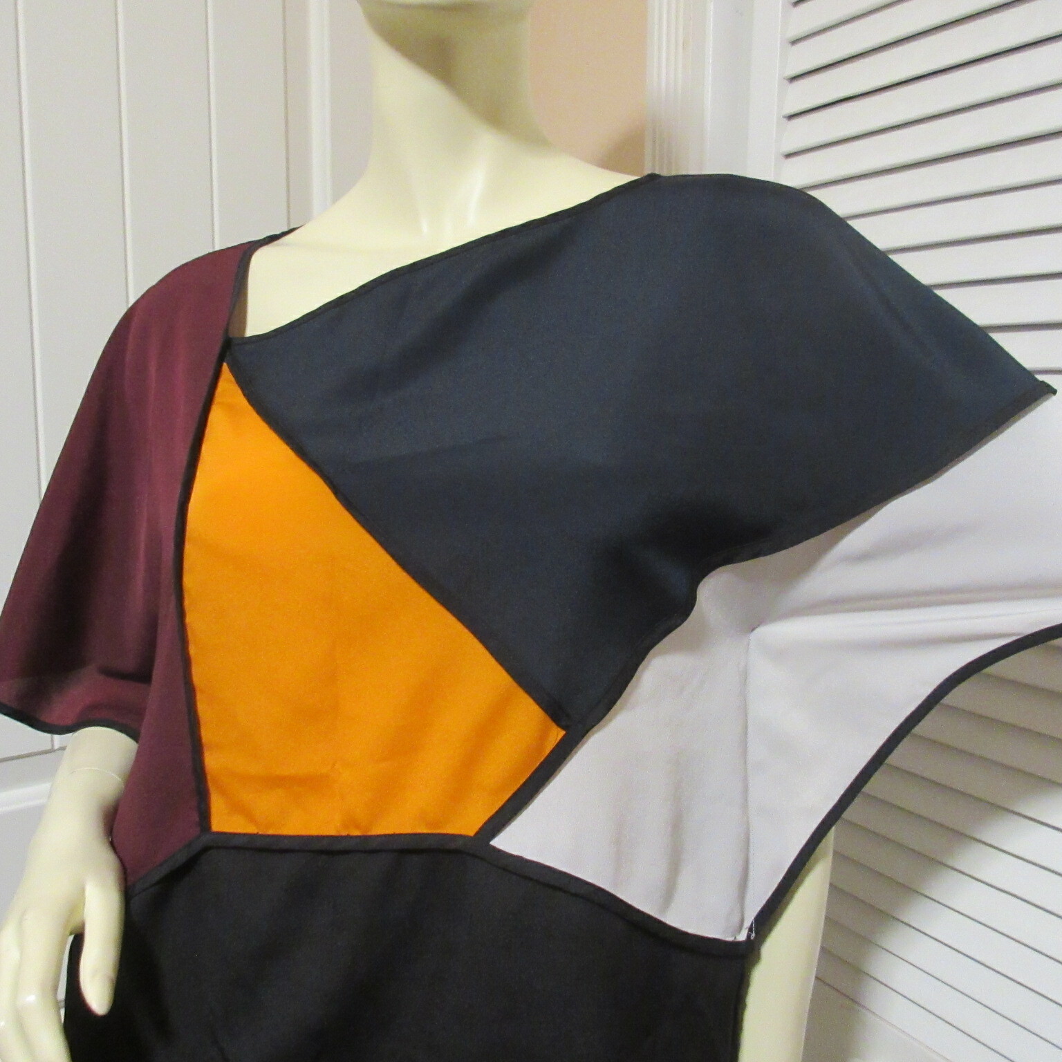 Y2K Allen B Schwartz Color Block Top Modern City Urban Designer Casual Chic Work