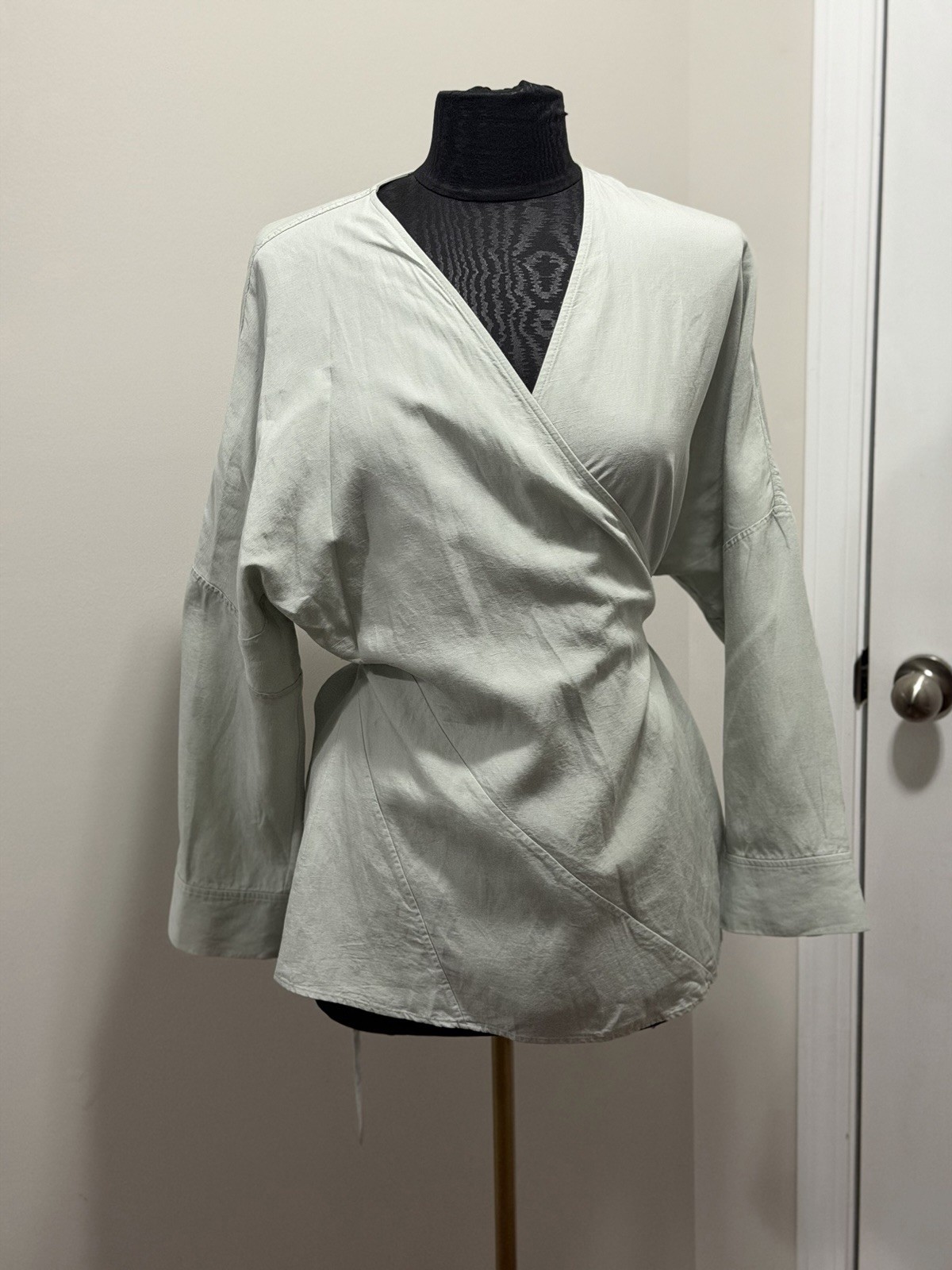 Women’s COS Sage Green Wrap Top Size 6