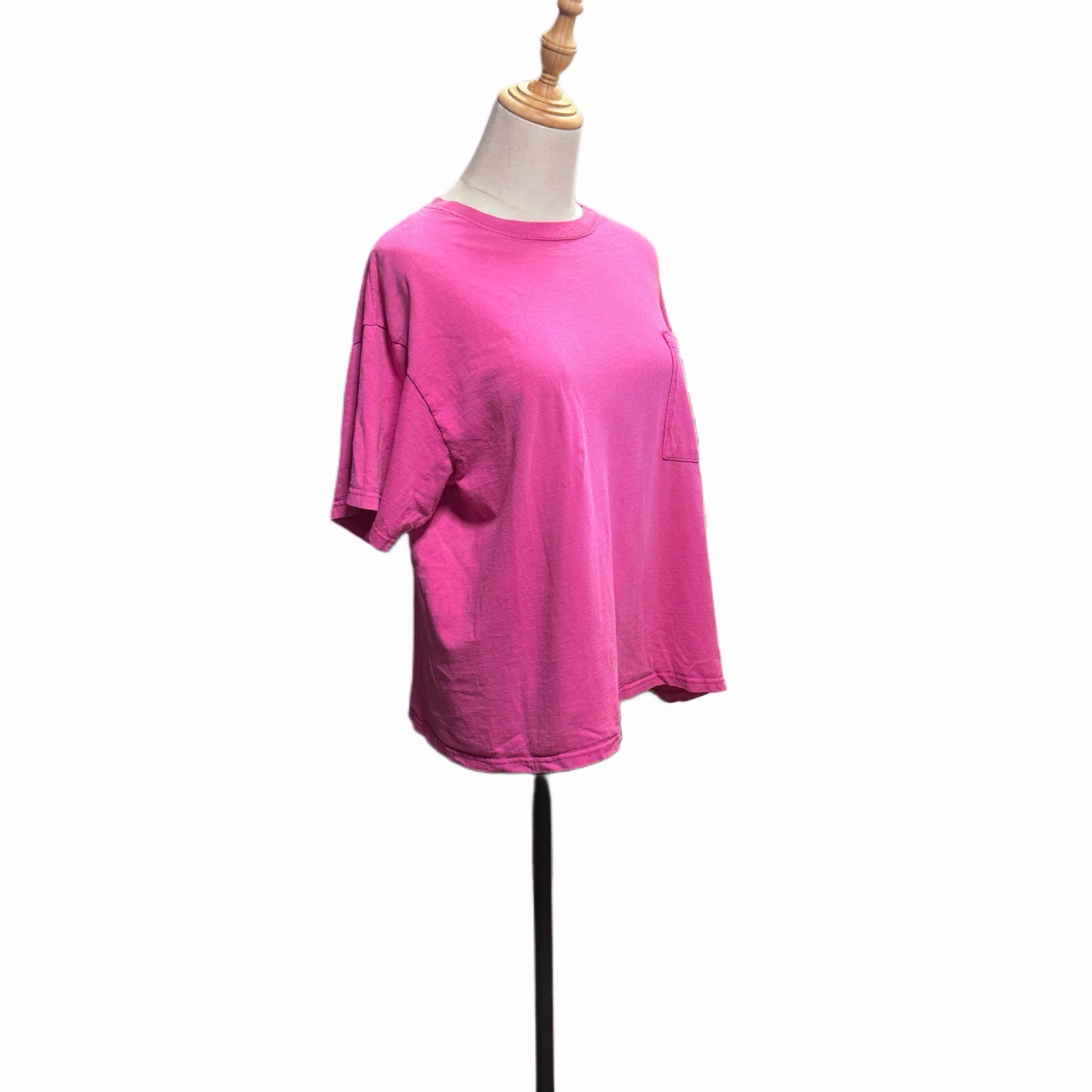 Vintage Mervyn’s T-Shirt 100% Cotton Hot Pink Women’s L FLAW