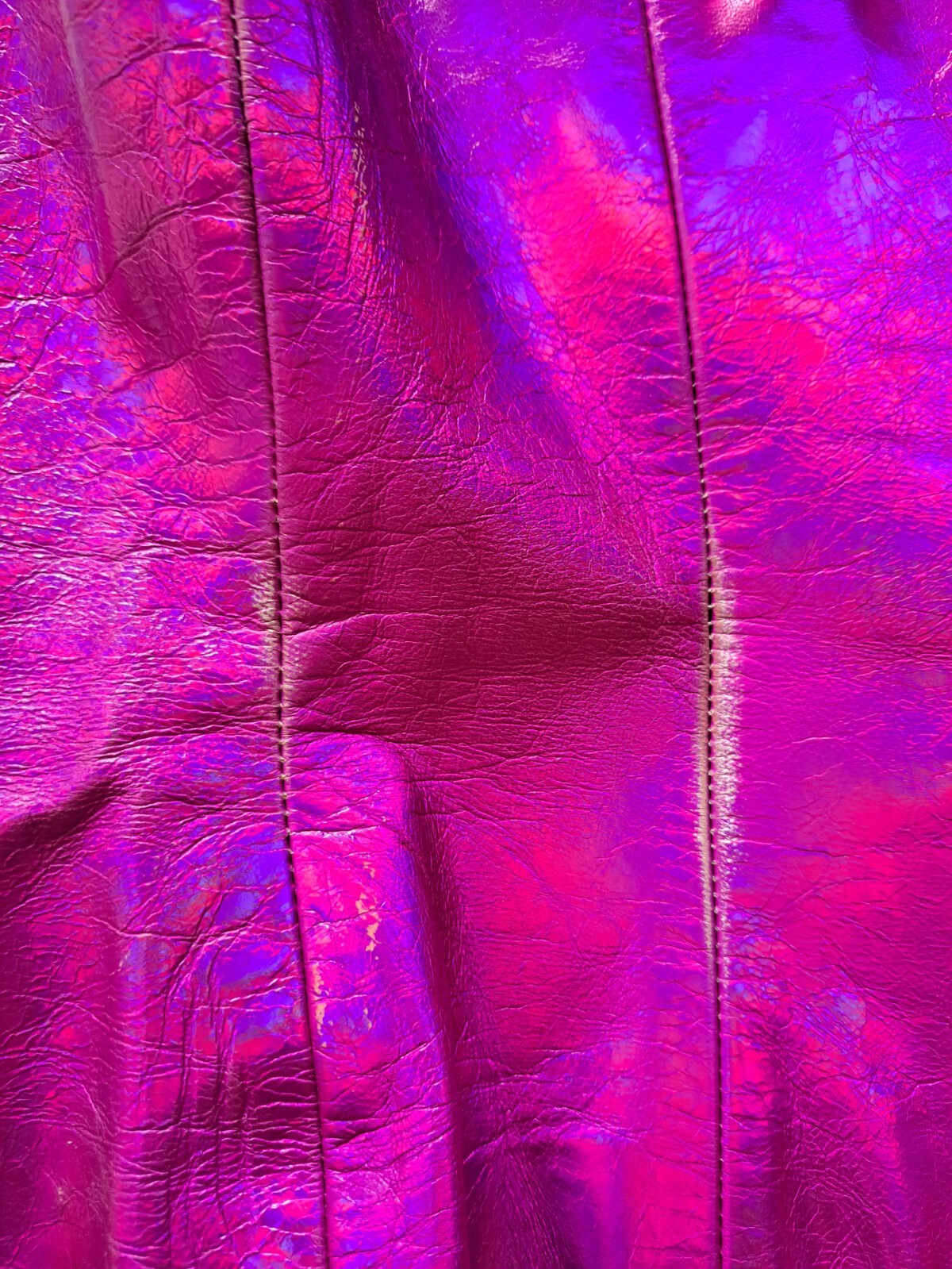 Plein Sud neon hot pink metallic genuine leather corset top Size 38 / XS