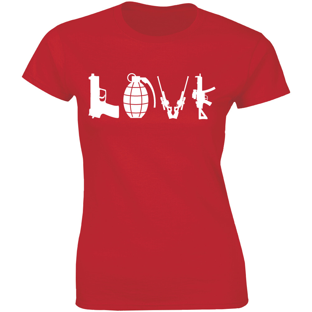 Love Weapon – Funny Shirt Weapons Retro War Urban Art Guns Knife Cool Peace Tee