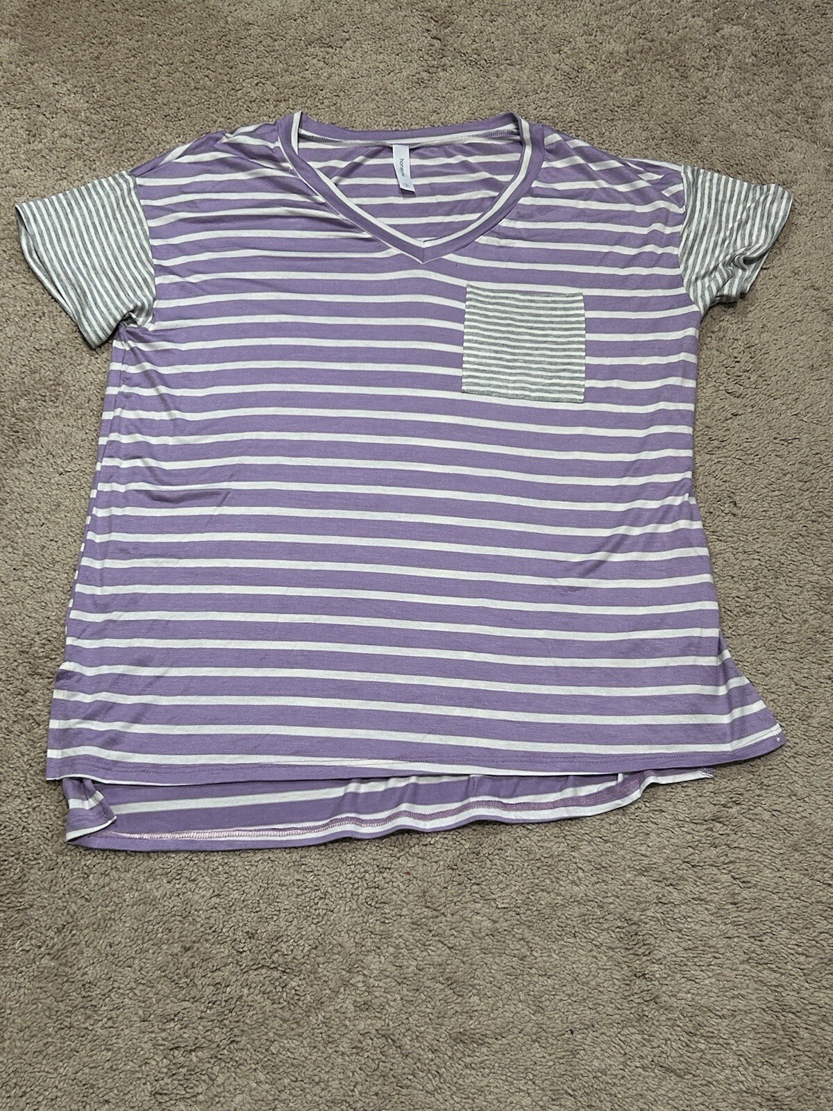 Honeyme Womens Shirt Size Small Multicolor Striped Soft Casual Tunic