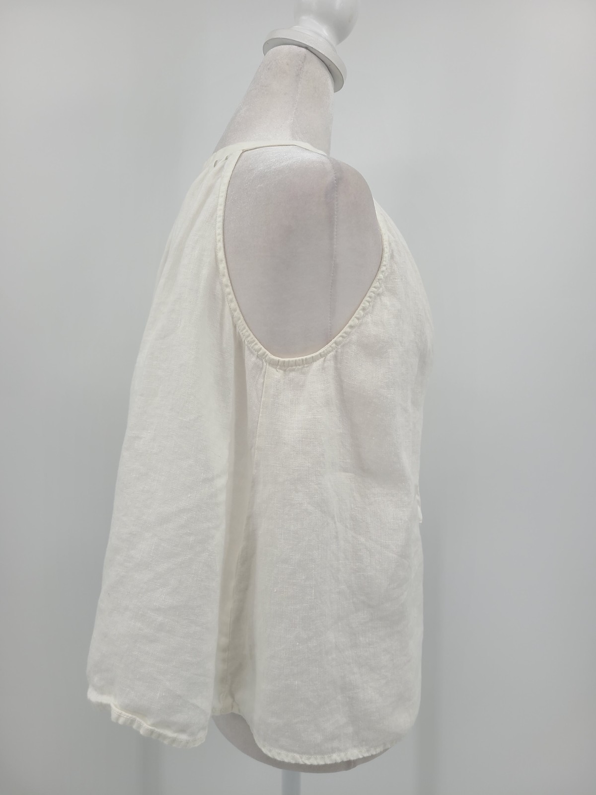 Frame Linen Shell Top S European Summer Minimalist Old Money Tie Neck Capsule