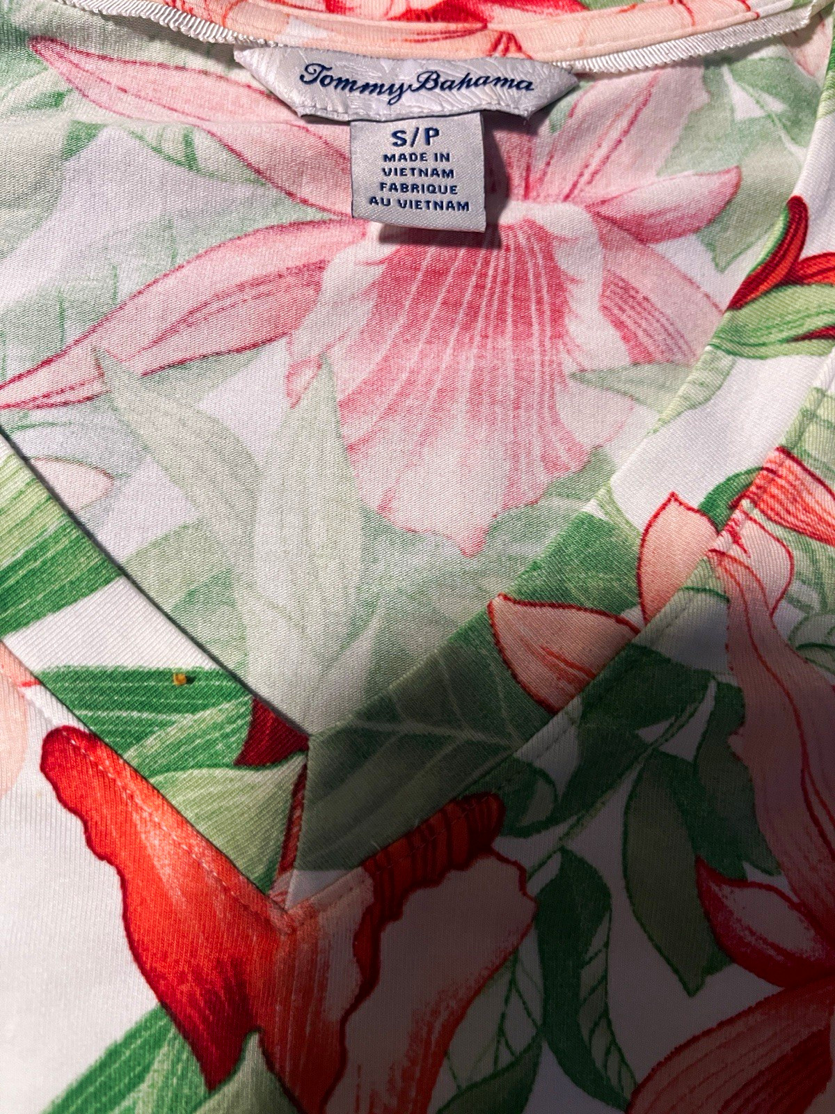 Tommy Bahama Women’s Floral Tropical Knit Crew Neck Short Sleeve T-Shirt Size S
