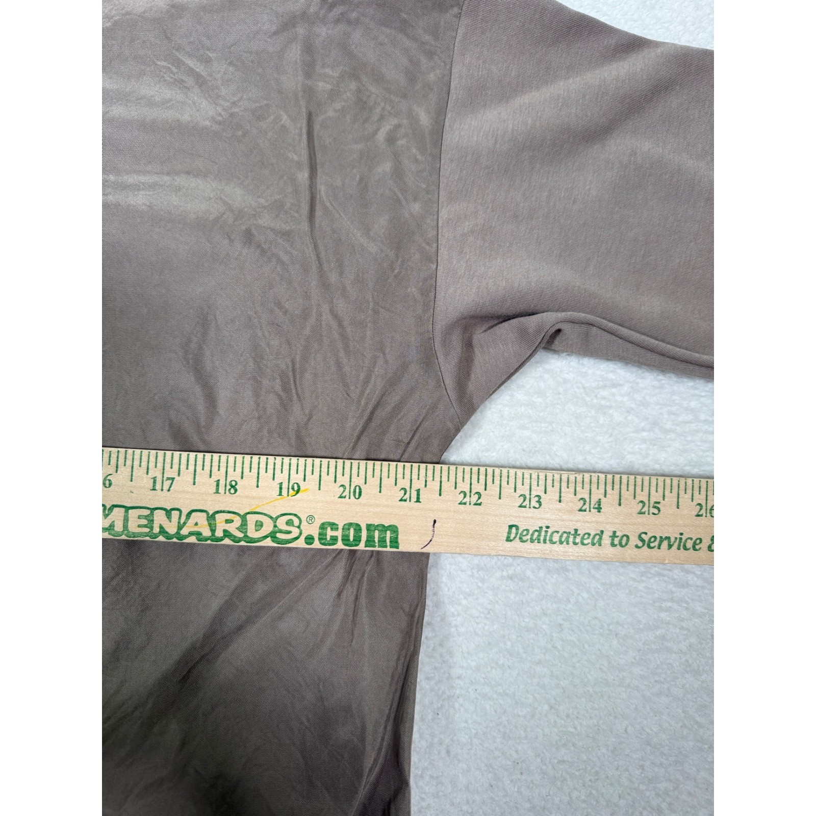 Massimo Dutti Womens Small Taupe Mixed Media Cinch Hem Sweatshirt Modal Cotton