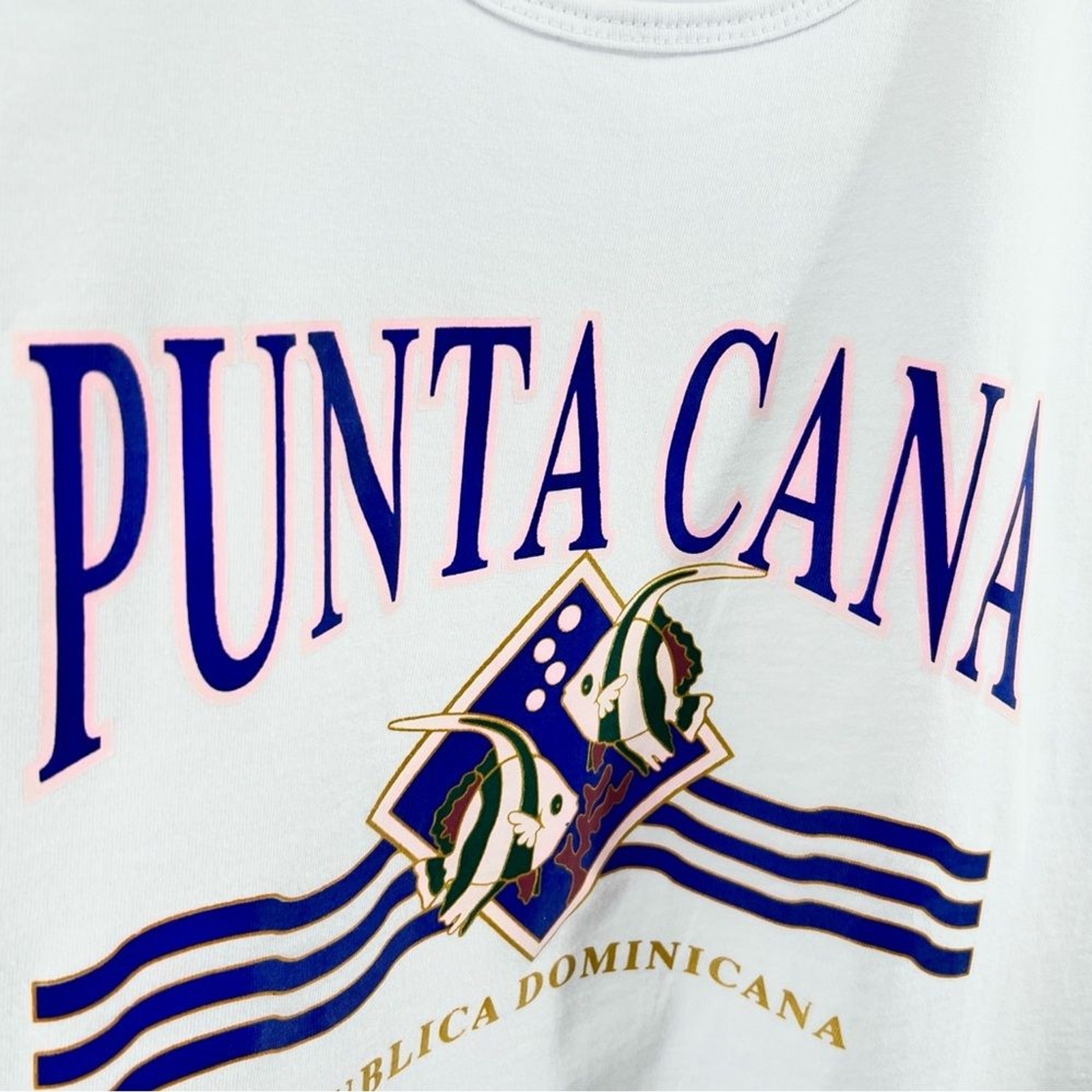 Vintage NWT Punta Cana Dominican Republic Graphic Tank Top Size Small Deadstock