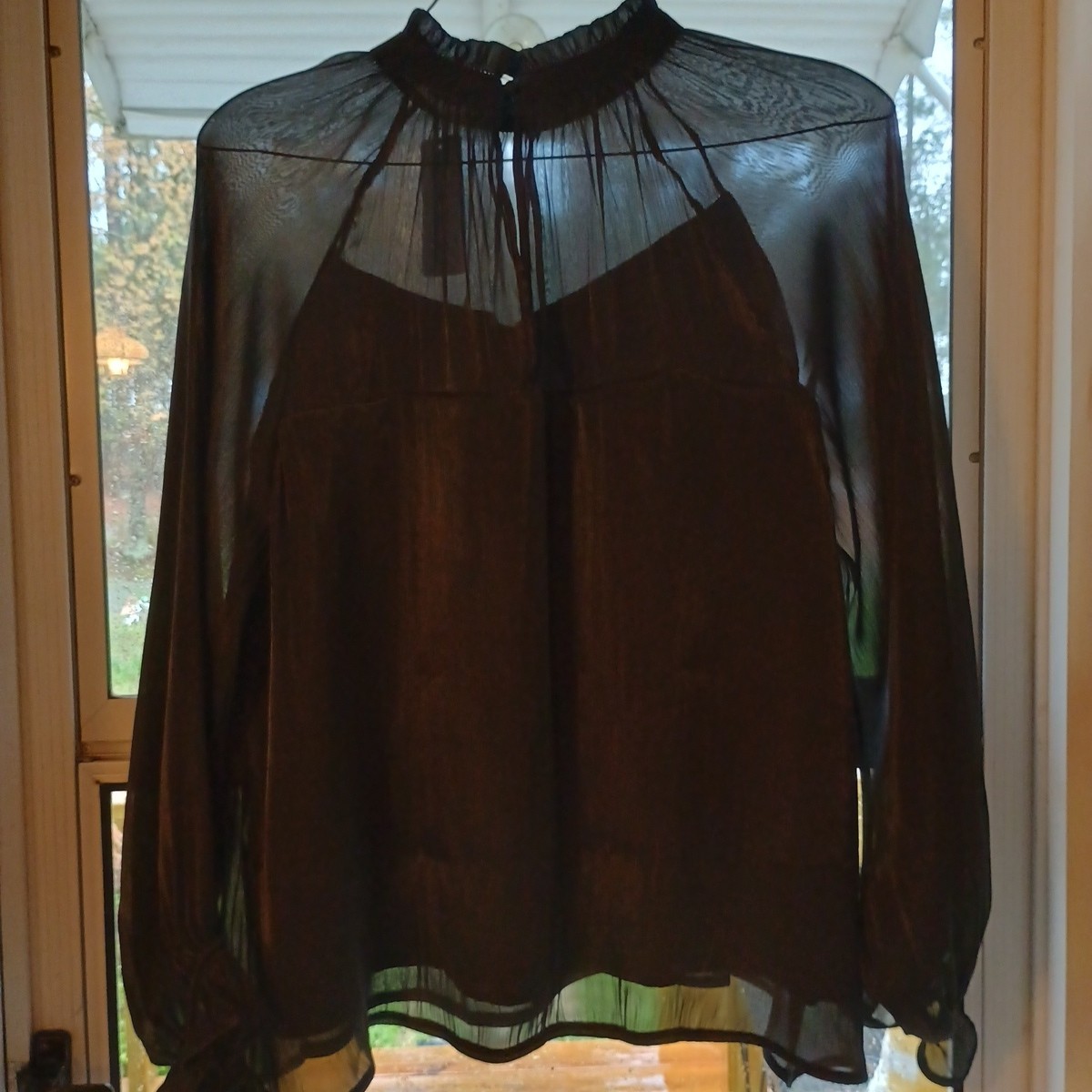 Women’s 2XL Sheer Black,Lined Blouse, By Impressions. New With Tags. Exc. Cond.