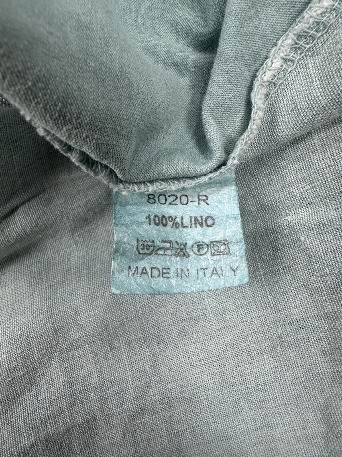 Meo Meli Top Womens One Size Green Blue Linen Sleeveless Shirt Made in Italy