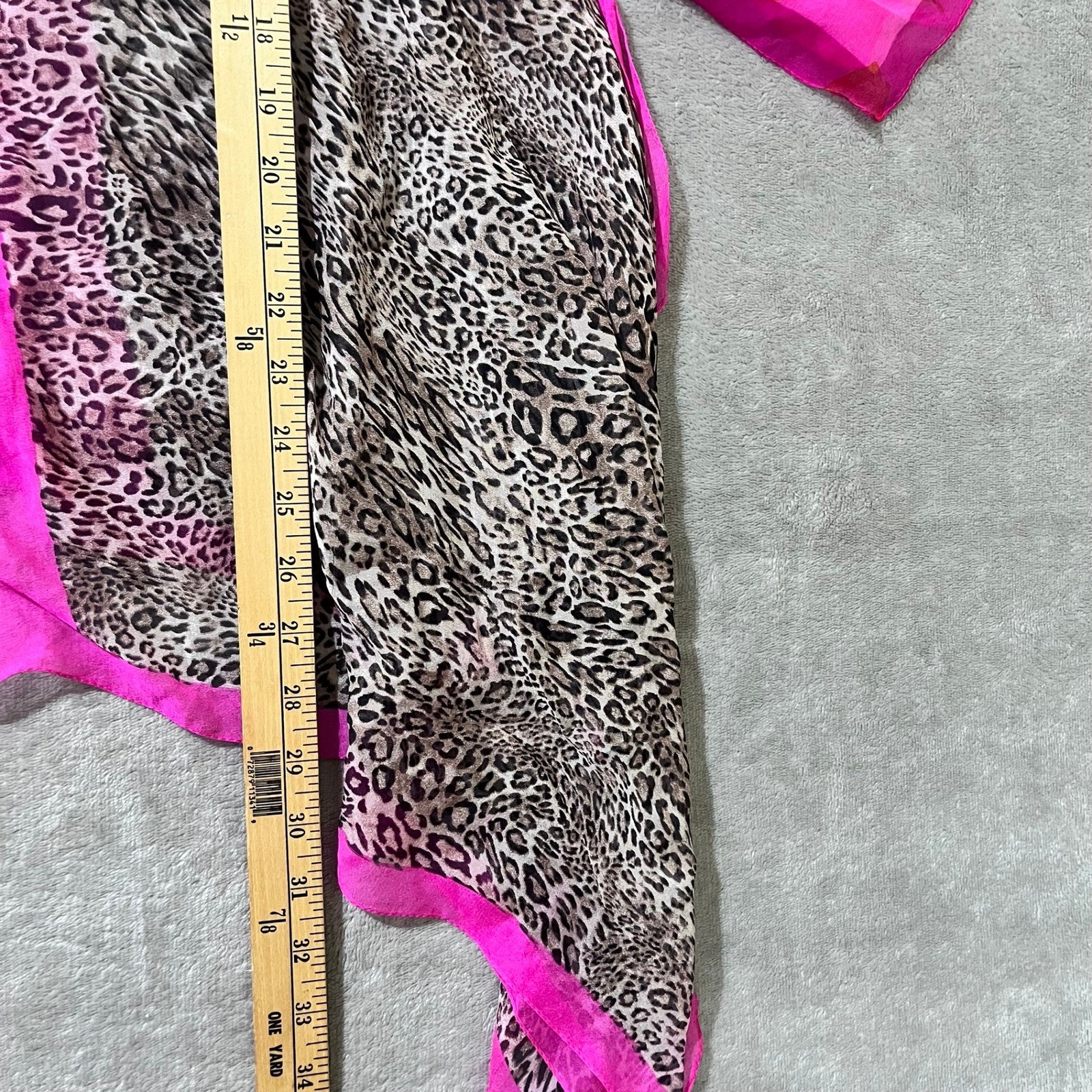 Silk Kaftan Tunic One Size Mixed Print Leopard Sheer Maximalist Asymmetrical