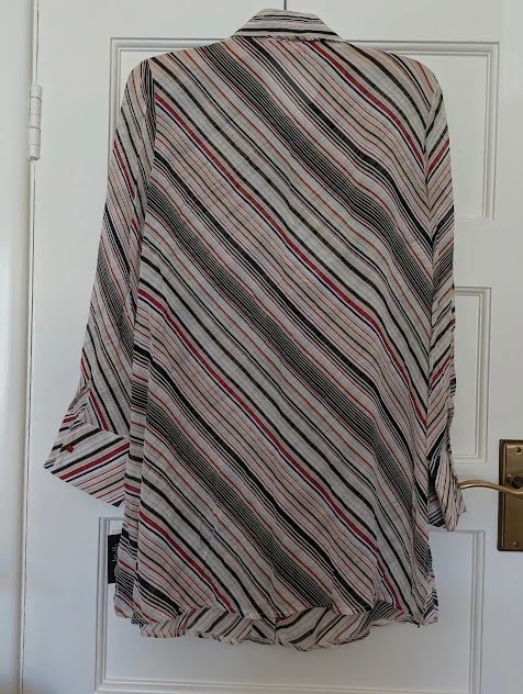 Anna Scholz Debenhams Black Red White Beige Long Sleeve Tunic Shirt 12/14 BNWT