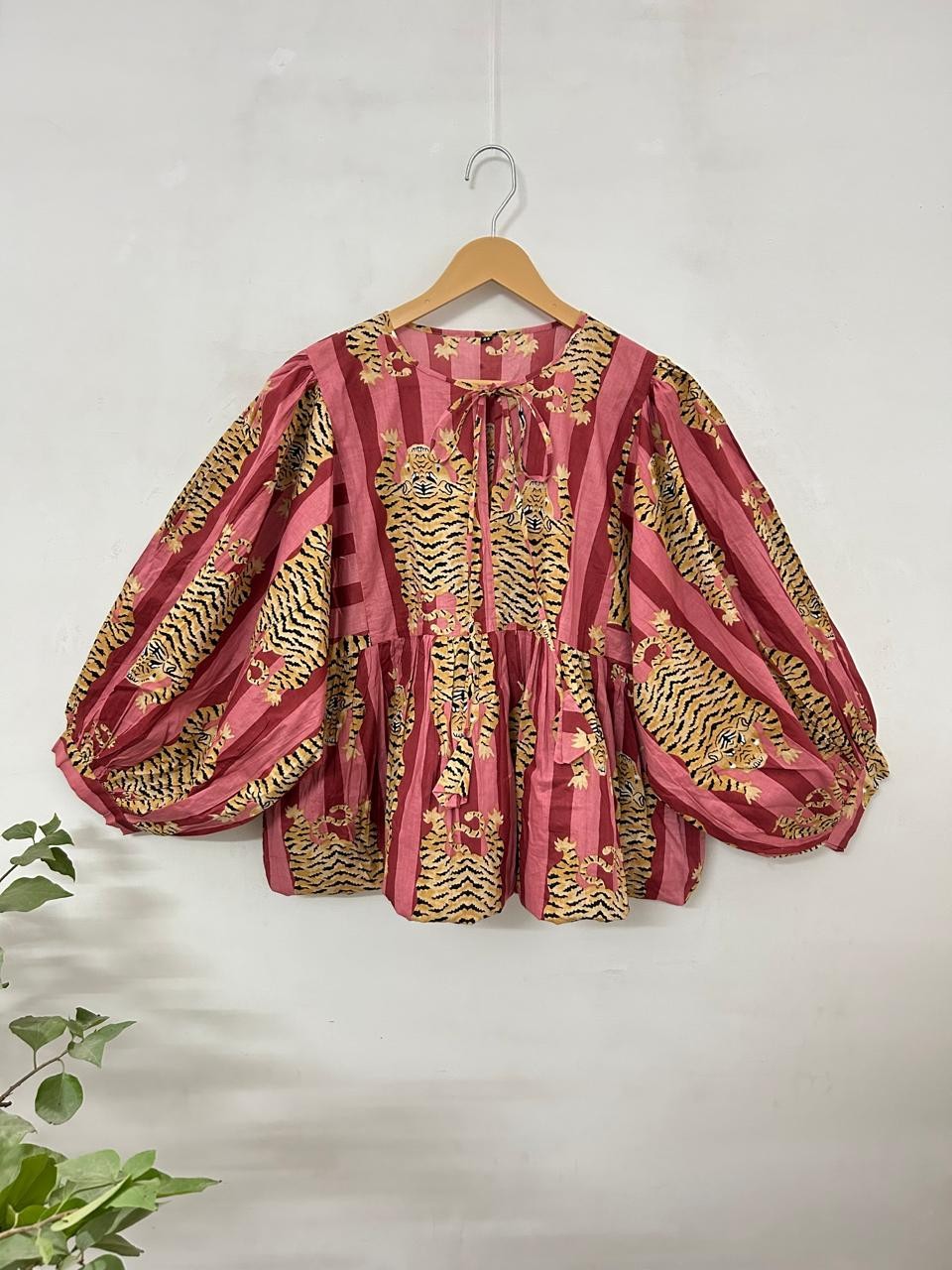 Loose Balloon Design Cotton Animal Casual Blouse, Shirt, Top, Tunic, Gifts Her.