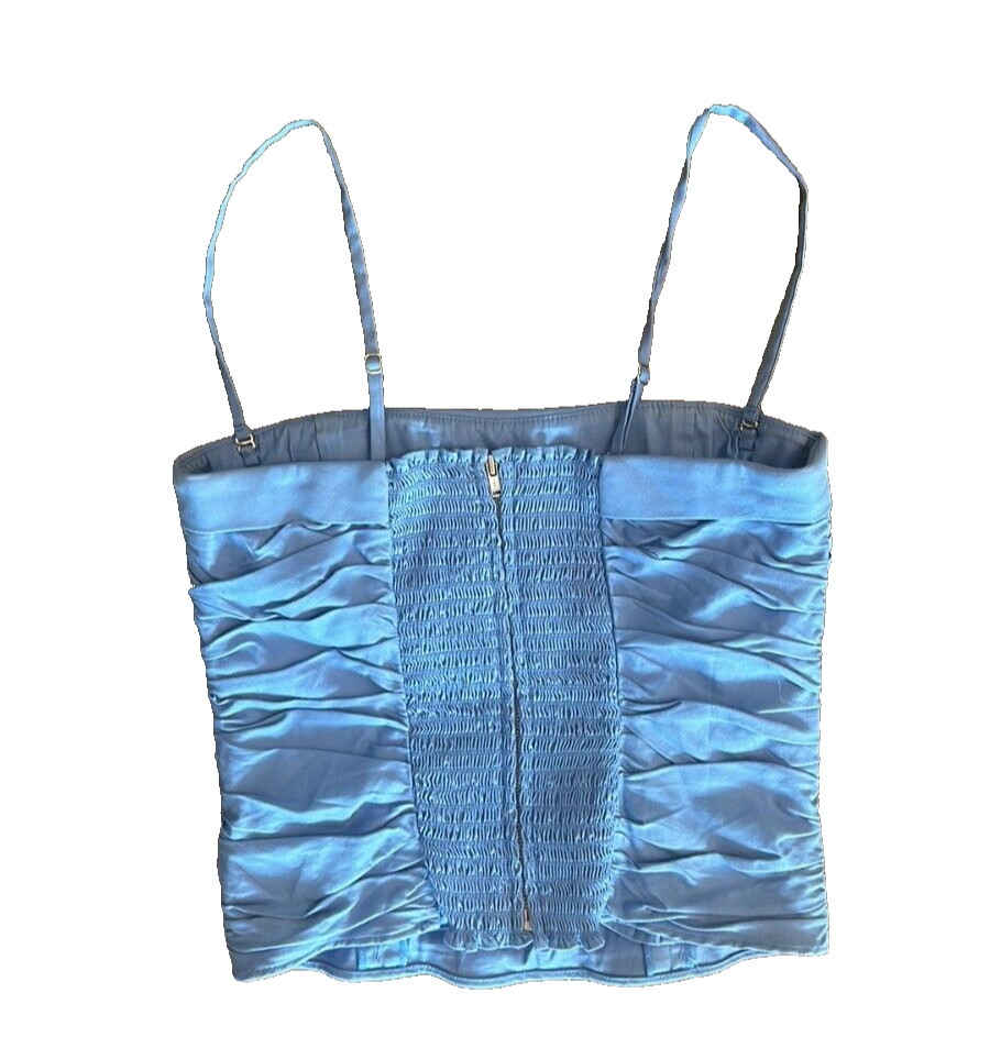 Reformation Blue Square Neckline Top