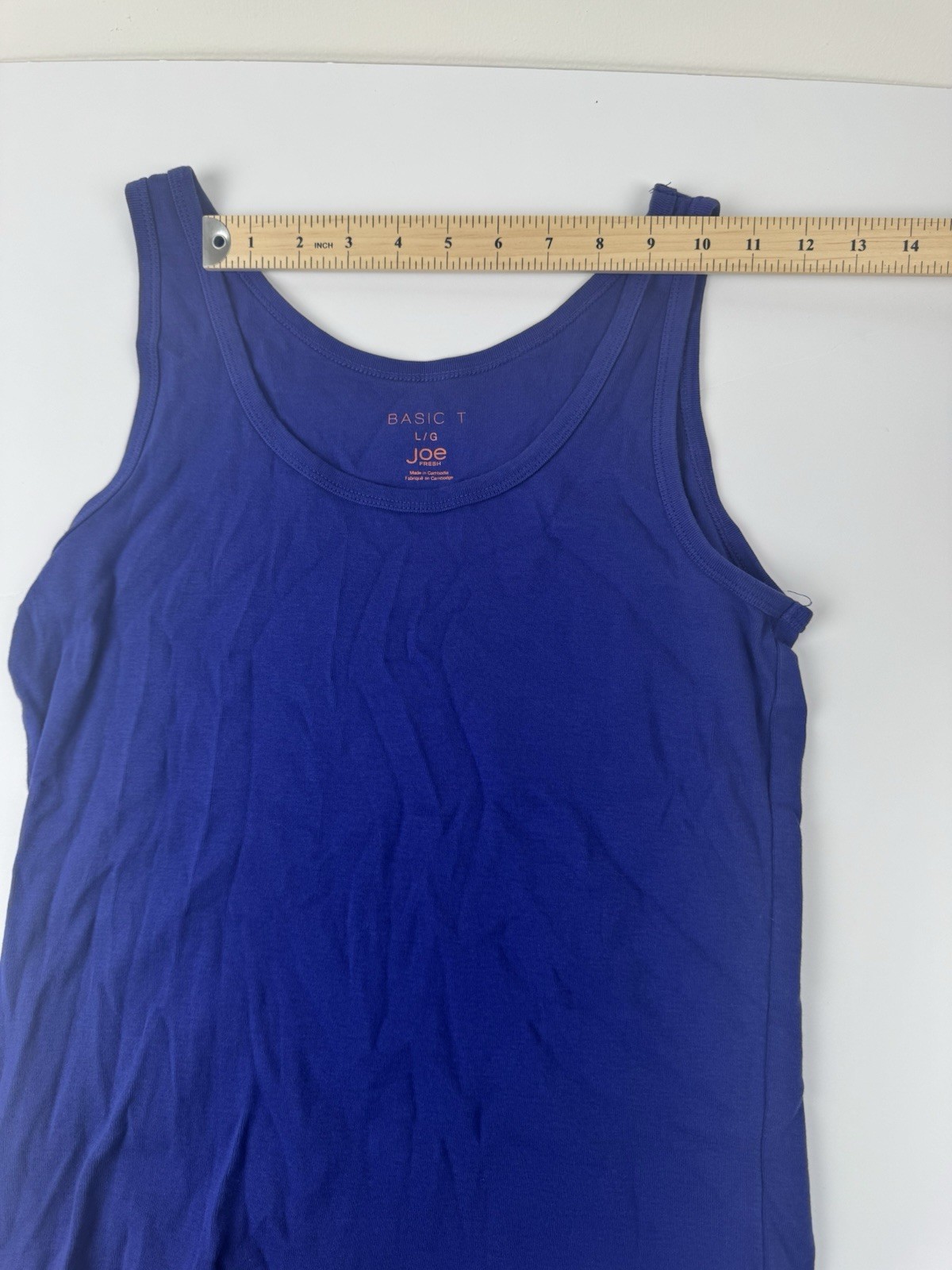 Joe Fresh Women’s Large Blue Basic Tank Top Sleeveless Scoop Neck Casual