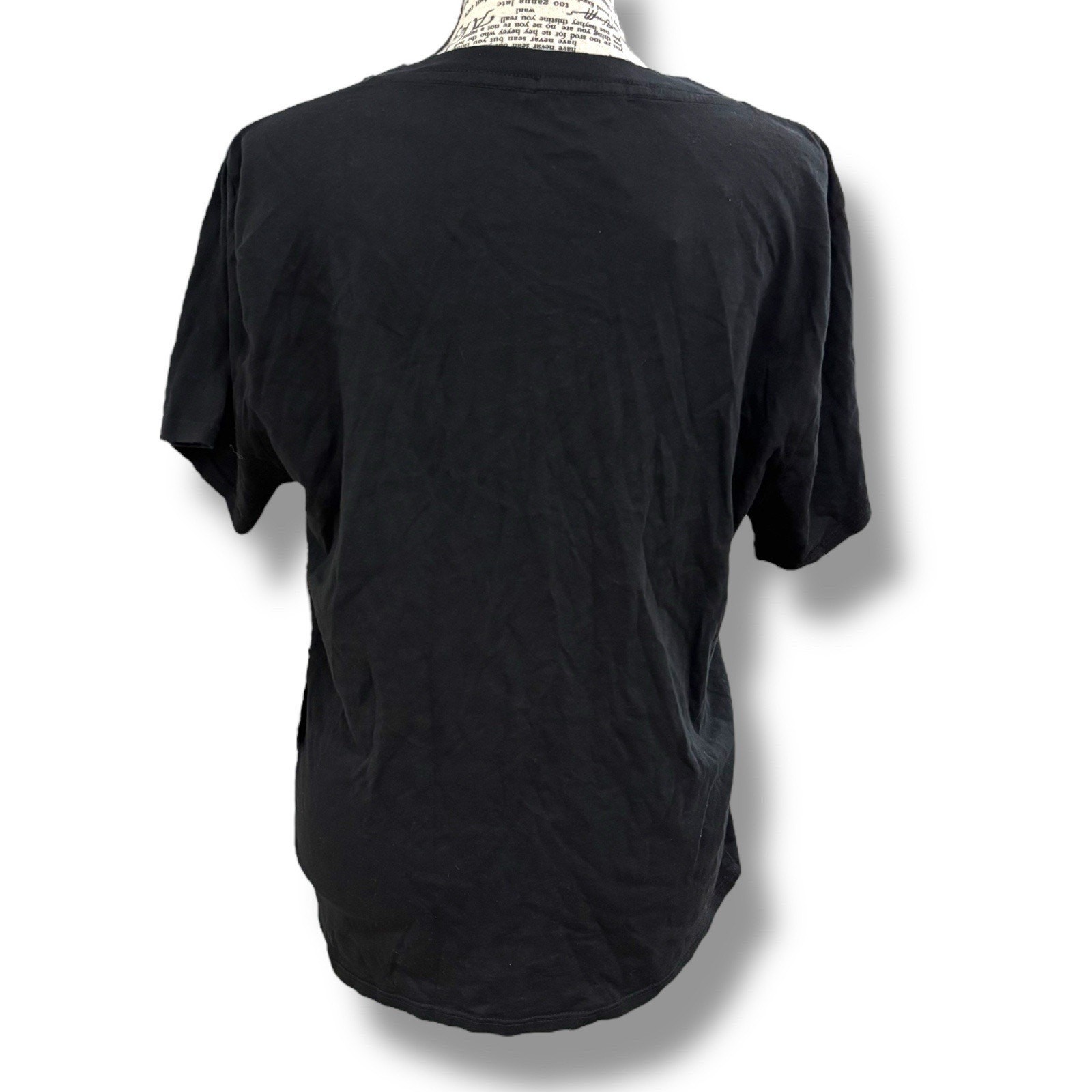 Good American Women’s Black Jersey V-Neck Tee T-Shirt NWT Size S M