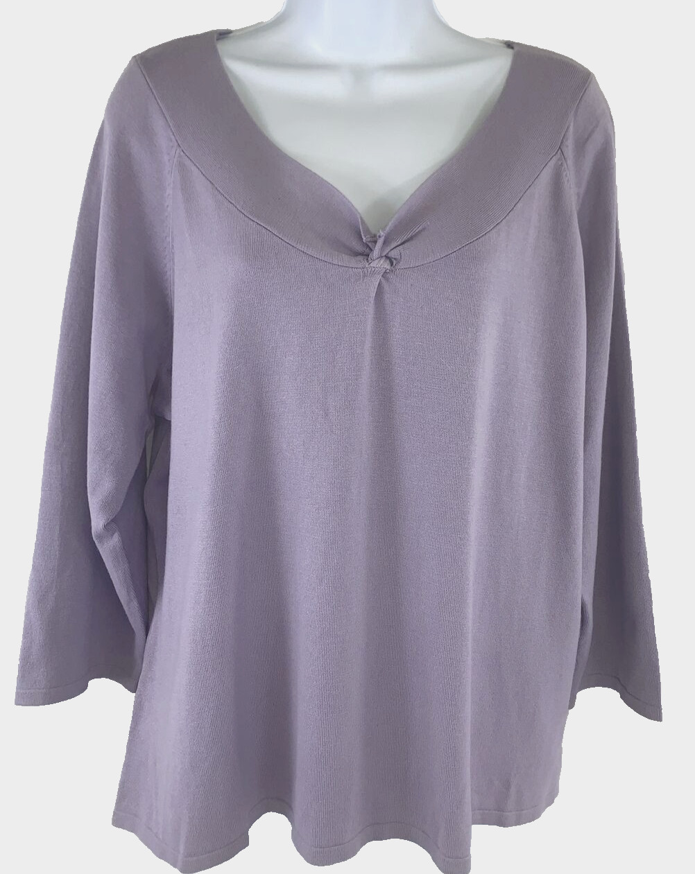NWT VTG Blouse V Neck Light Purple 3/4 Sleeve Knit Top Requirements Women’s 2X