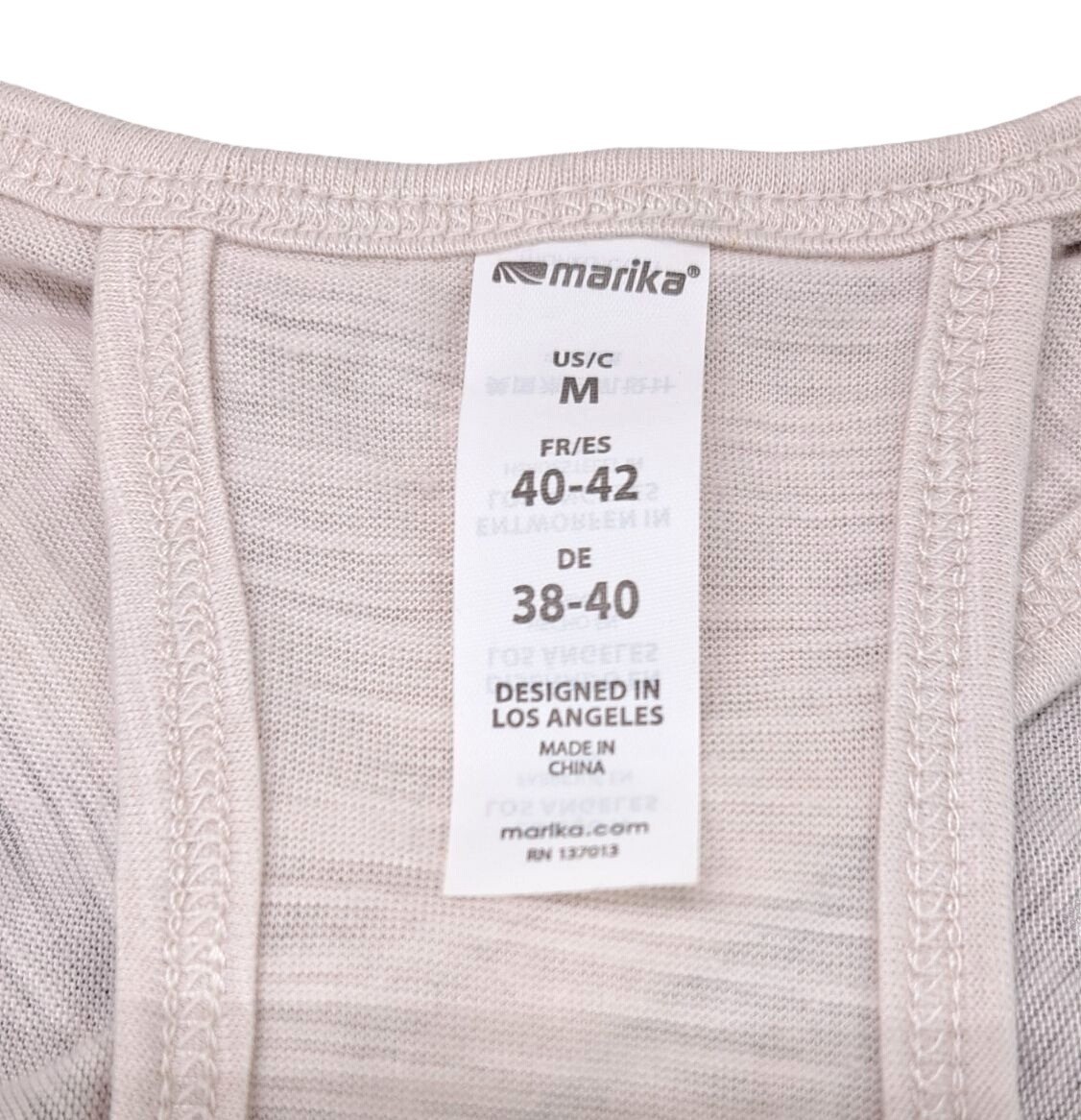 Marika Women Size Medium Wind Chime Racerback Tank Top High Low Hem Pink Tan New