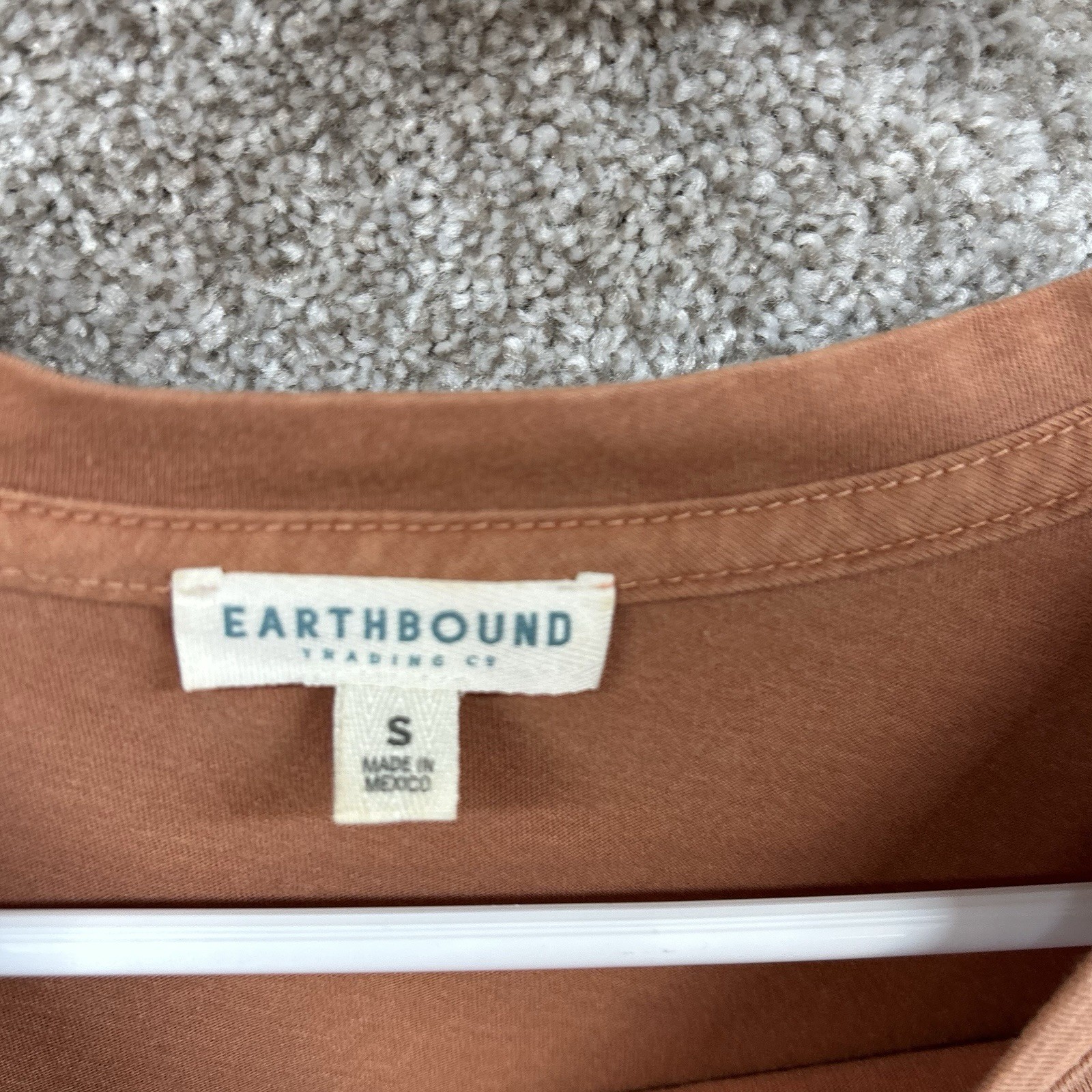 Earthbound Women’s T-Shirt Size Small Orange Pullover Front Tie