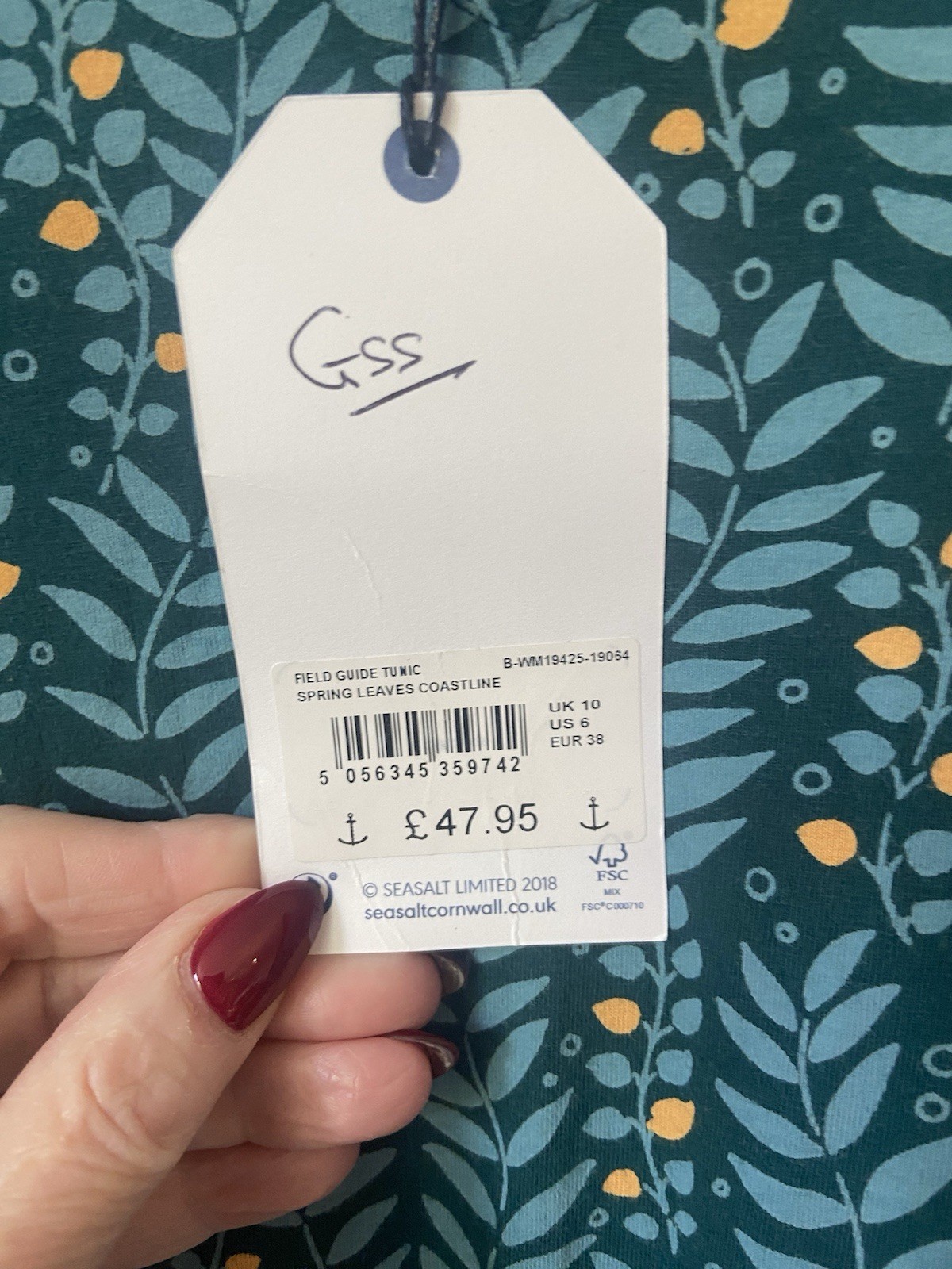 Seasalt Women’s Field Guide Tunic Uk 10 New Rrp £42.94 S5 Green 🌺