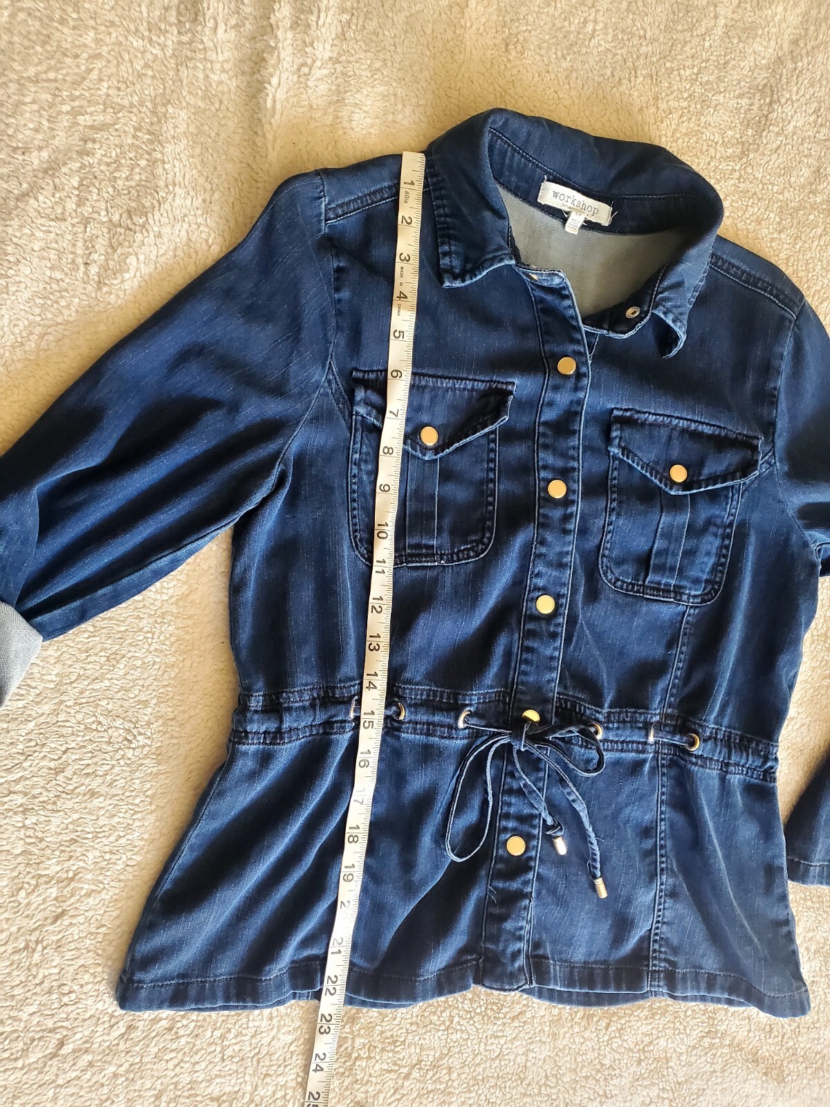 Workshop Republic Top Womens S Chambray Snap Up Pockets Western Rodeo