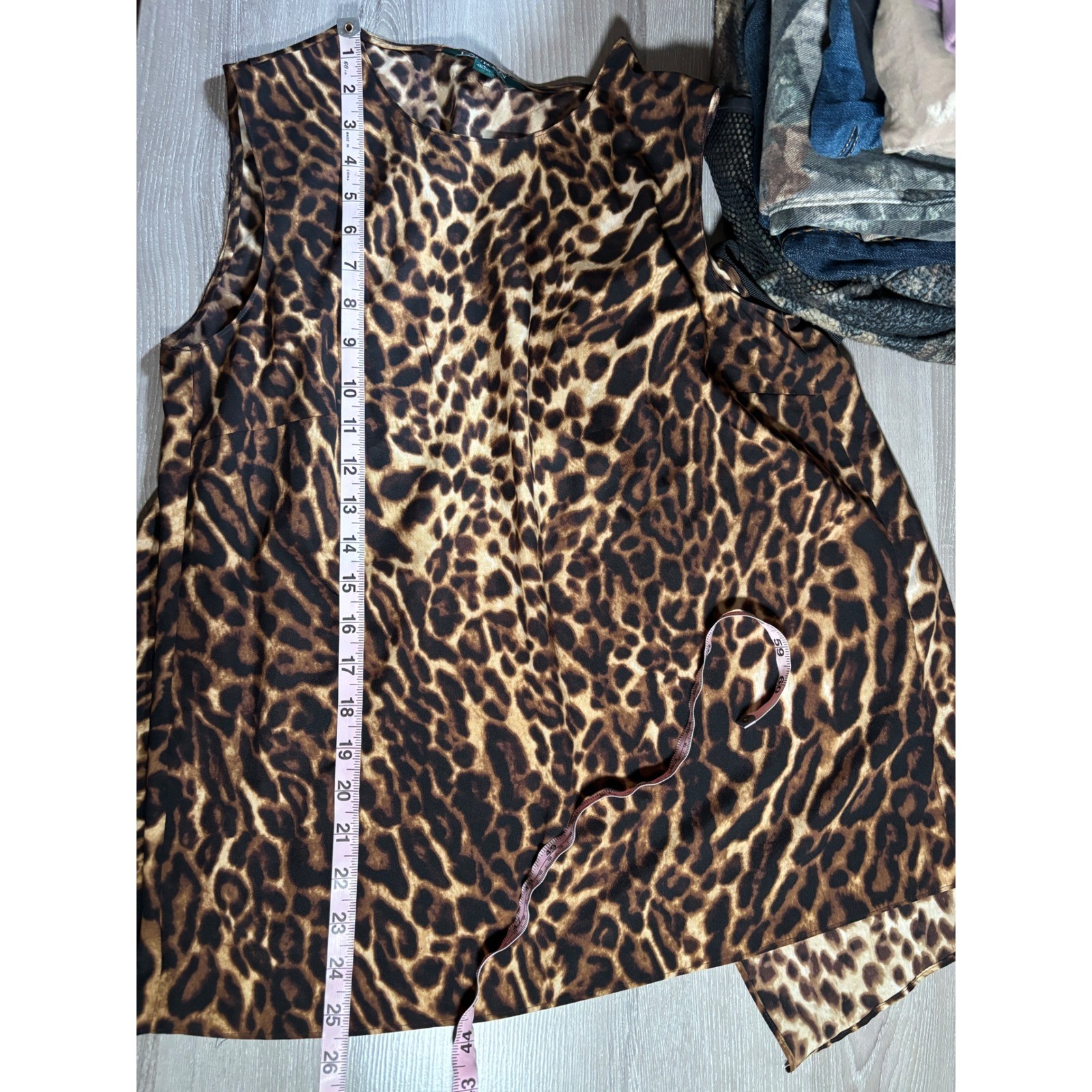 Lauren Ralph Lauren S Leopard Print Sleeveless Split Back Blouse Old Money City